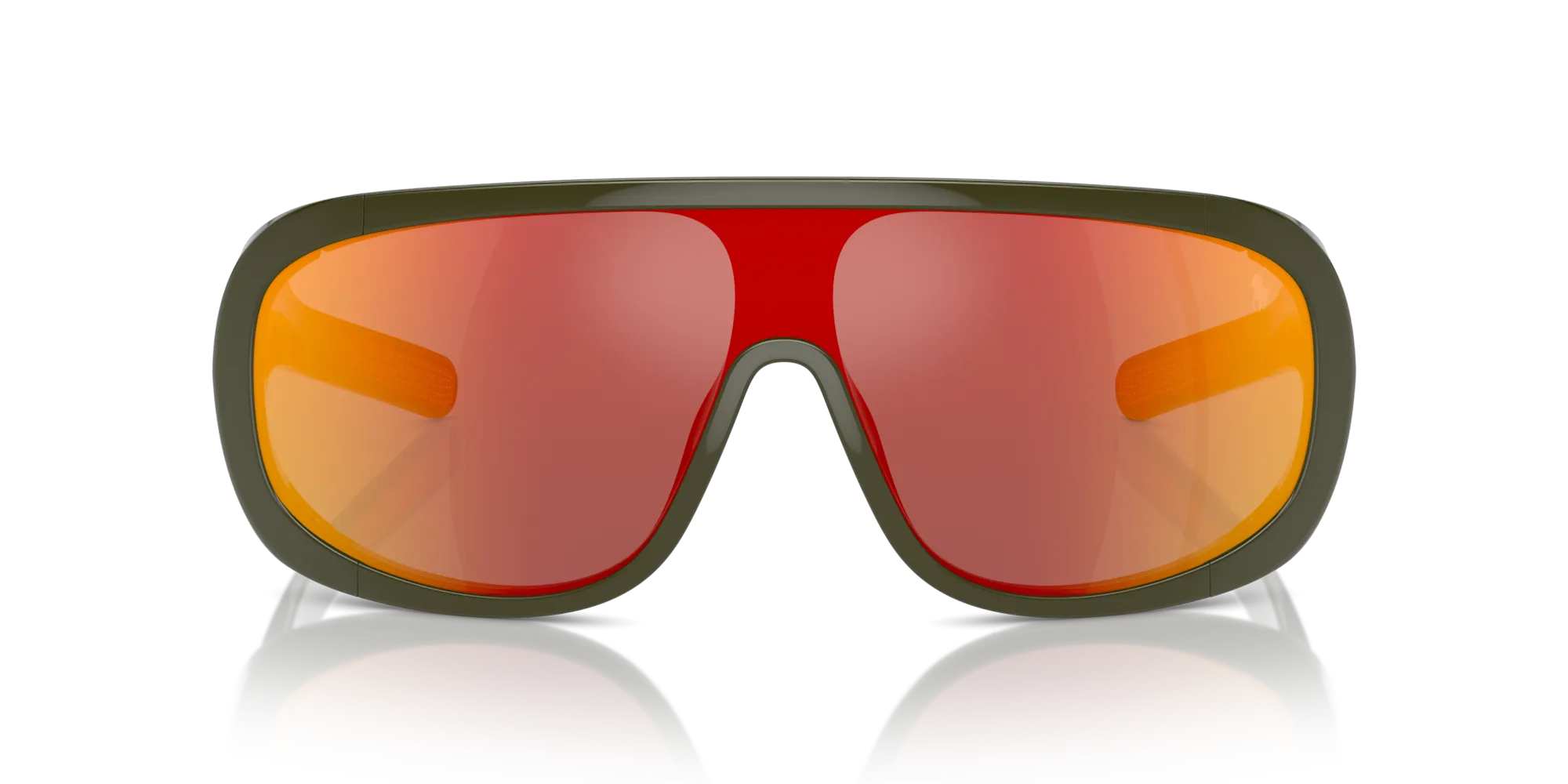 Polo Ralph Lauren PH4215U 52166Q Occhiali da sole Iniettato Verde Rosso Geometrica Specchiate Specchiato - immagine 3
