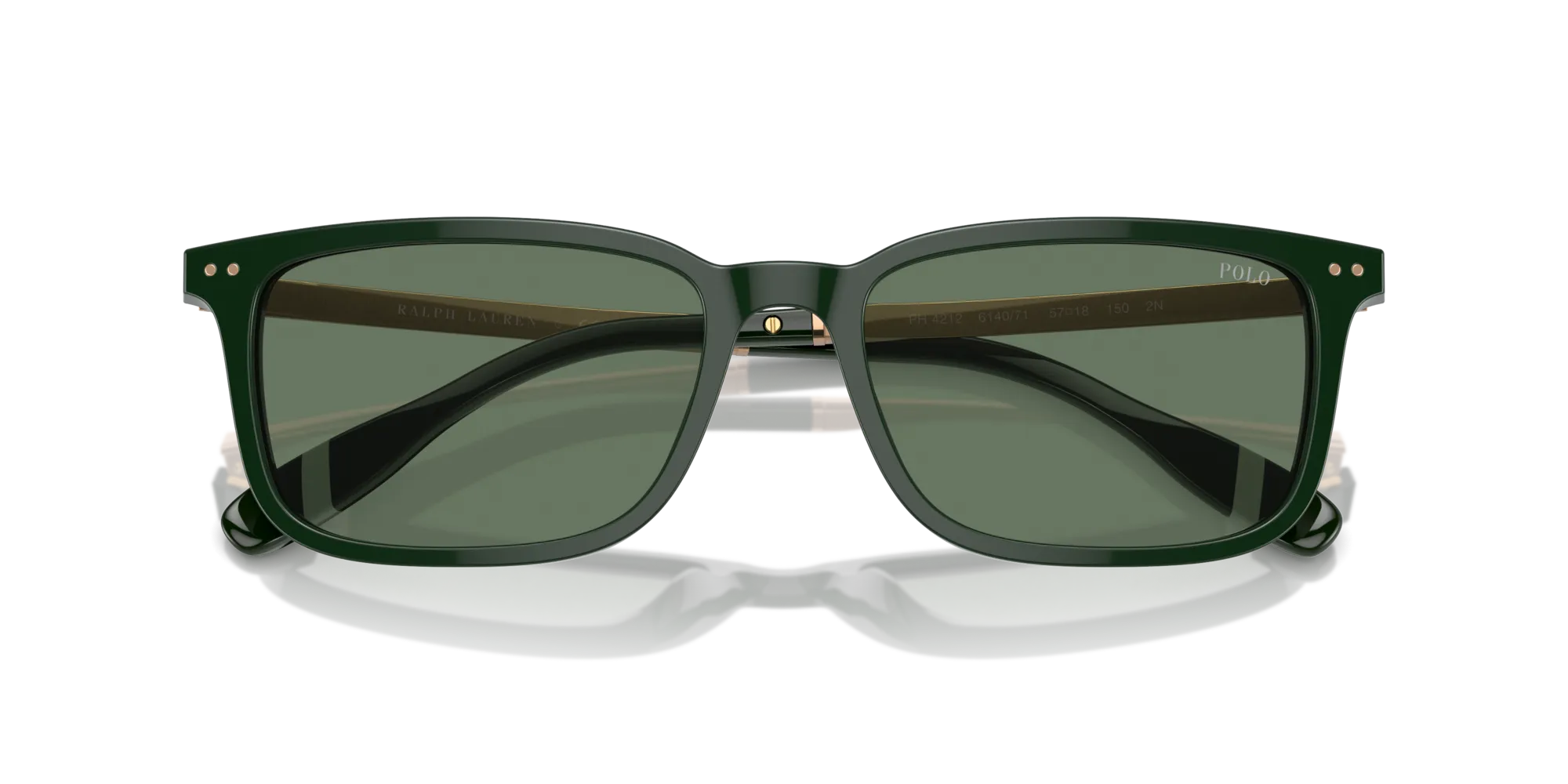 Polo Ralph Lauren PH4212 614071 Occhiali da sole Acetato Verde Verde Squadrata Normale - immagine 2