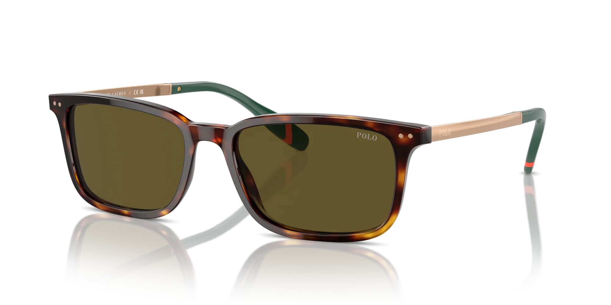 Polo Ralph Lauren PH4212 613773 Occhiali da sole Acetato Tartaruga Verde Squadrata Normale - immagine 4