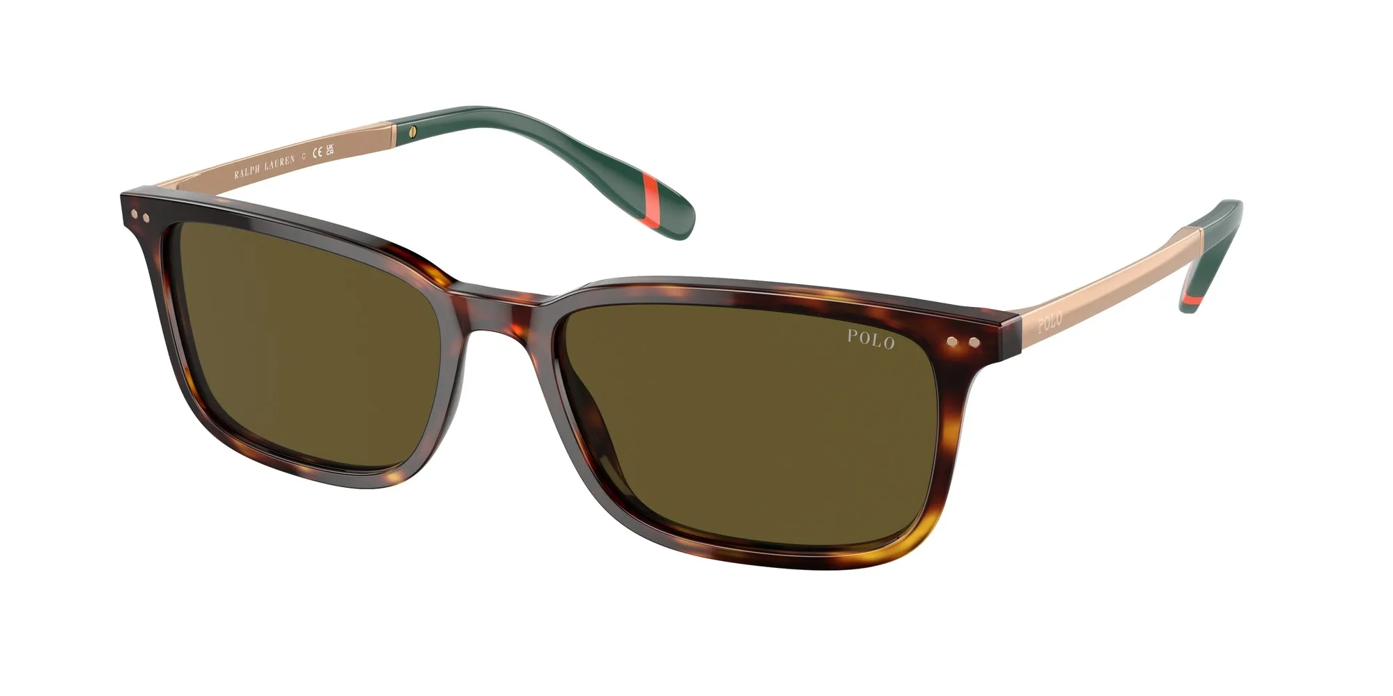 Polo Ralph Lauren PH4212 613773 Occhiali da sole Acetato Tartaruga Verde Squadrata Normale - immagine 1
