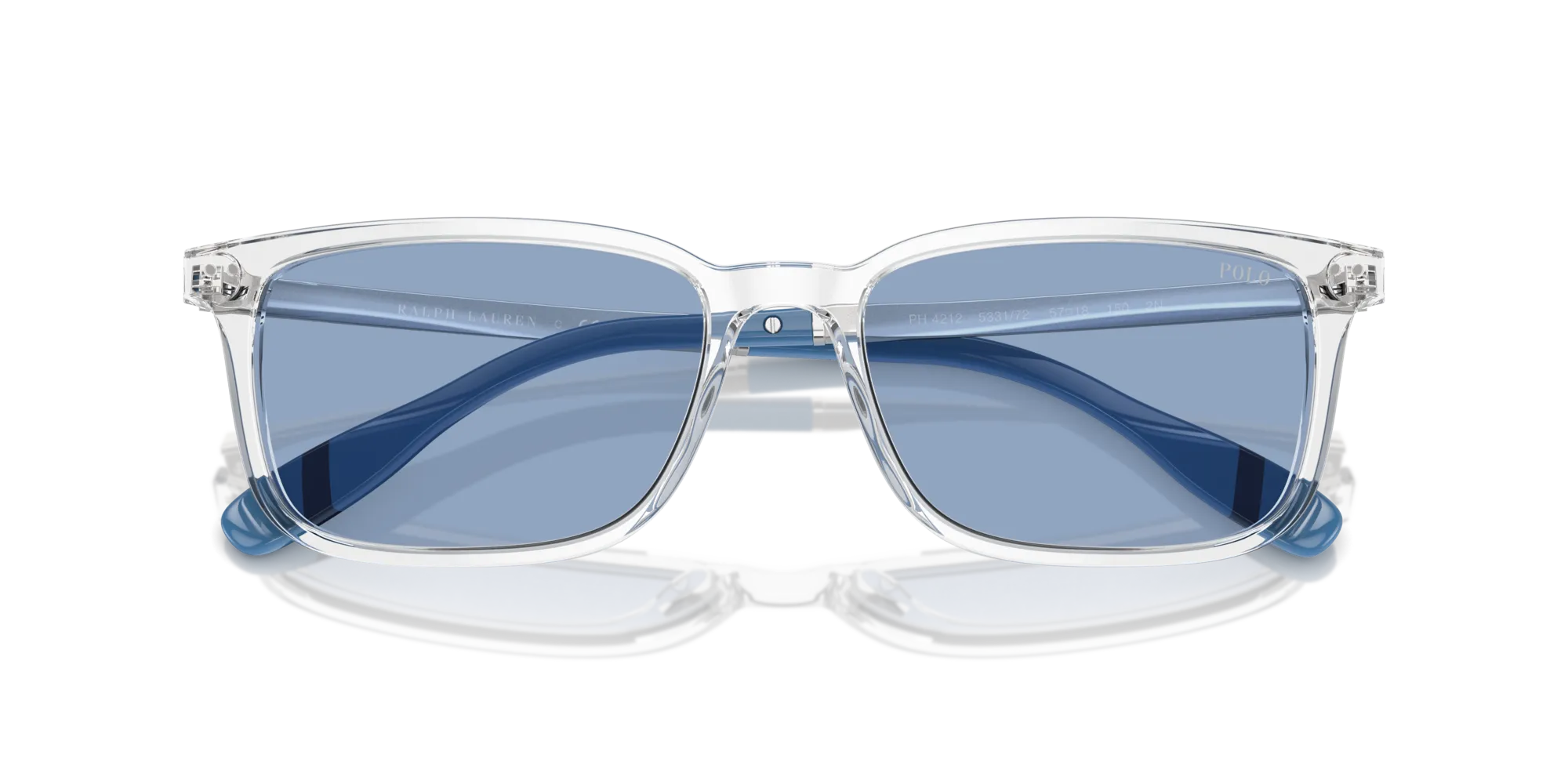 Polo Ralph Lauren PH4212 533172 Occhiali da sole Acetato Trasparente Blu Squadrata Normale - immagine 2