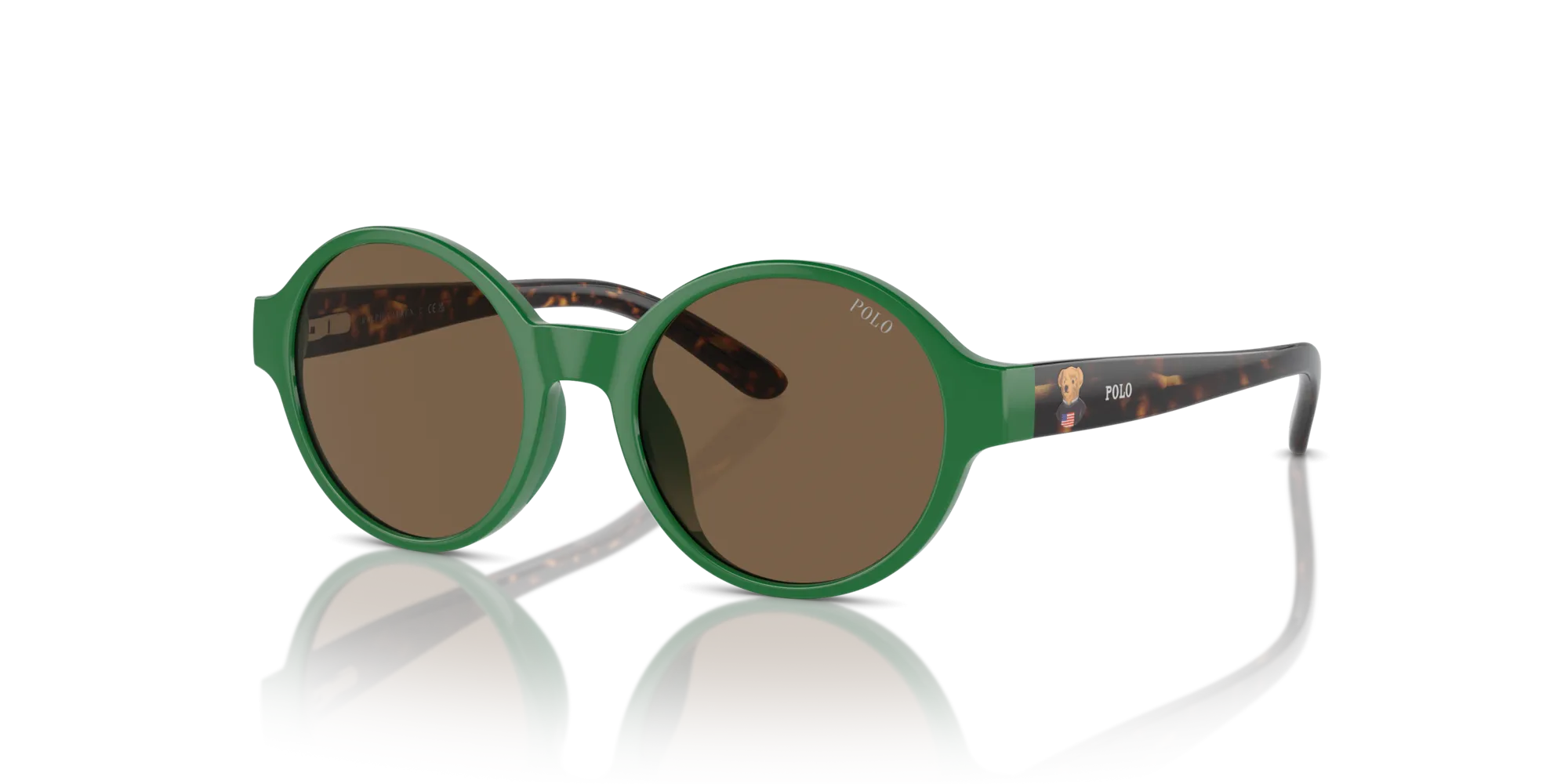 Polo Ralph Lauren PP9508U 619273 Occhiali da sole Iniettato Verde Marrone Rotonda Normale - immagine 4