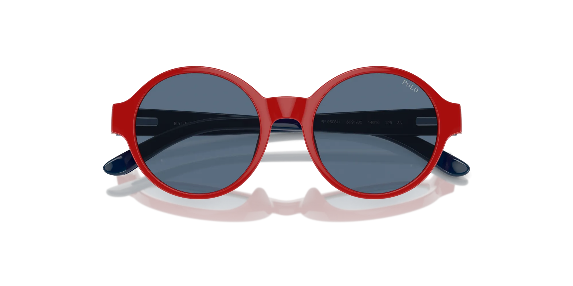 Polo Ralph Lauren PP9508U 609180 Occhiali da sole Iniettato Rosso Blu Rotonda Normale - immagine 2