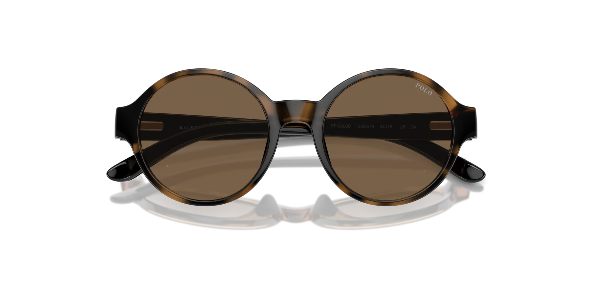 Polo Ralph Lauren PP9508U 500373 Occhiali da sole Iniettato Tartaruga Marrone Rotonda Normale - immagine 2