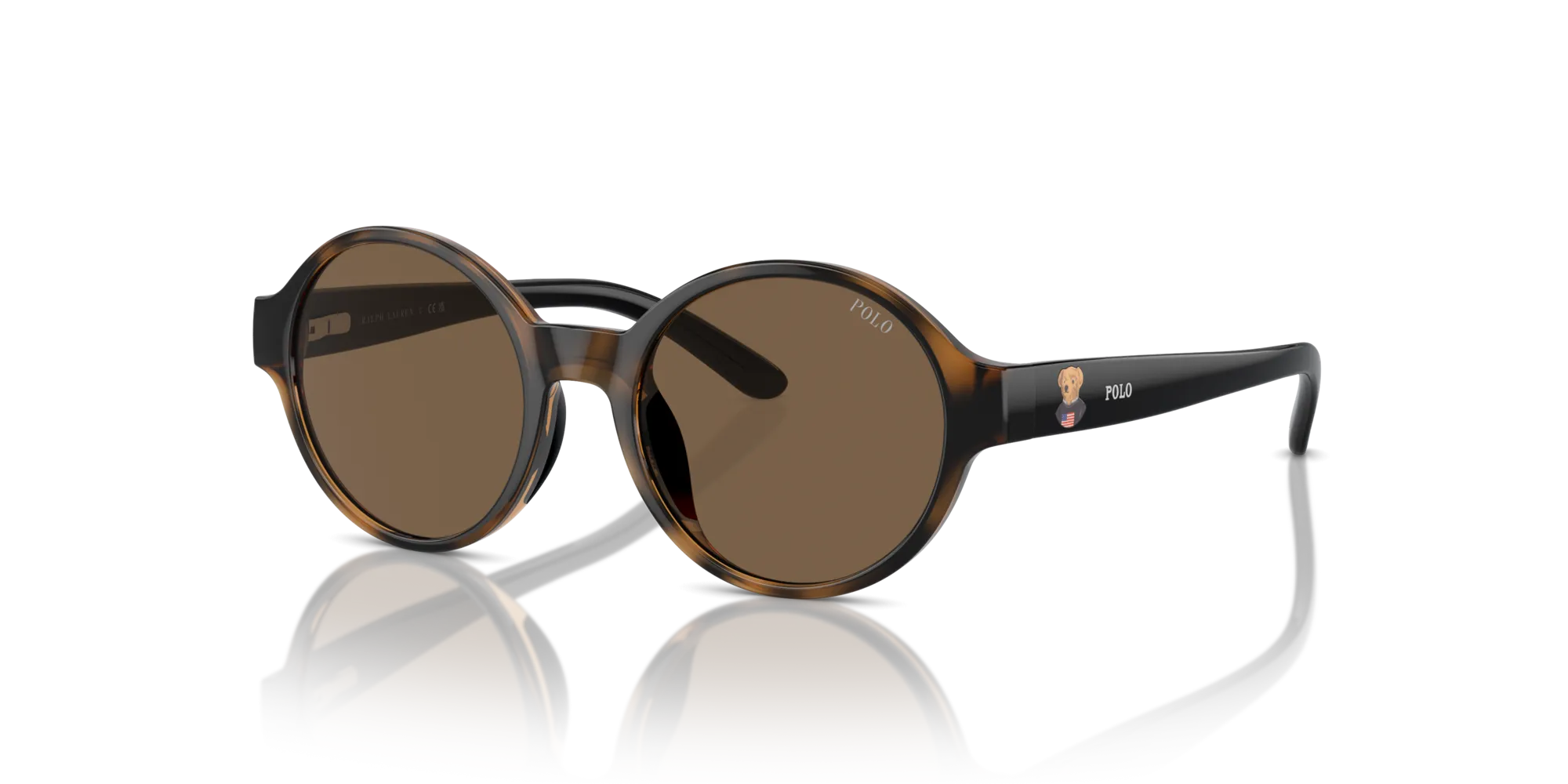 Polo Ralph Lauren PP9508U 500373 Occhiali da sole Iniettato Tartaruga Marrone Rotonda Normale - immagine 4