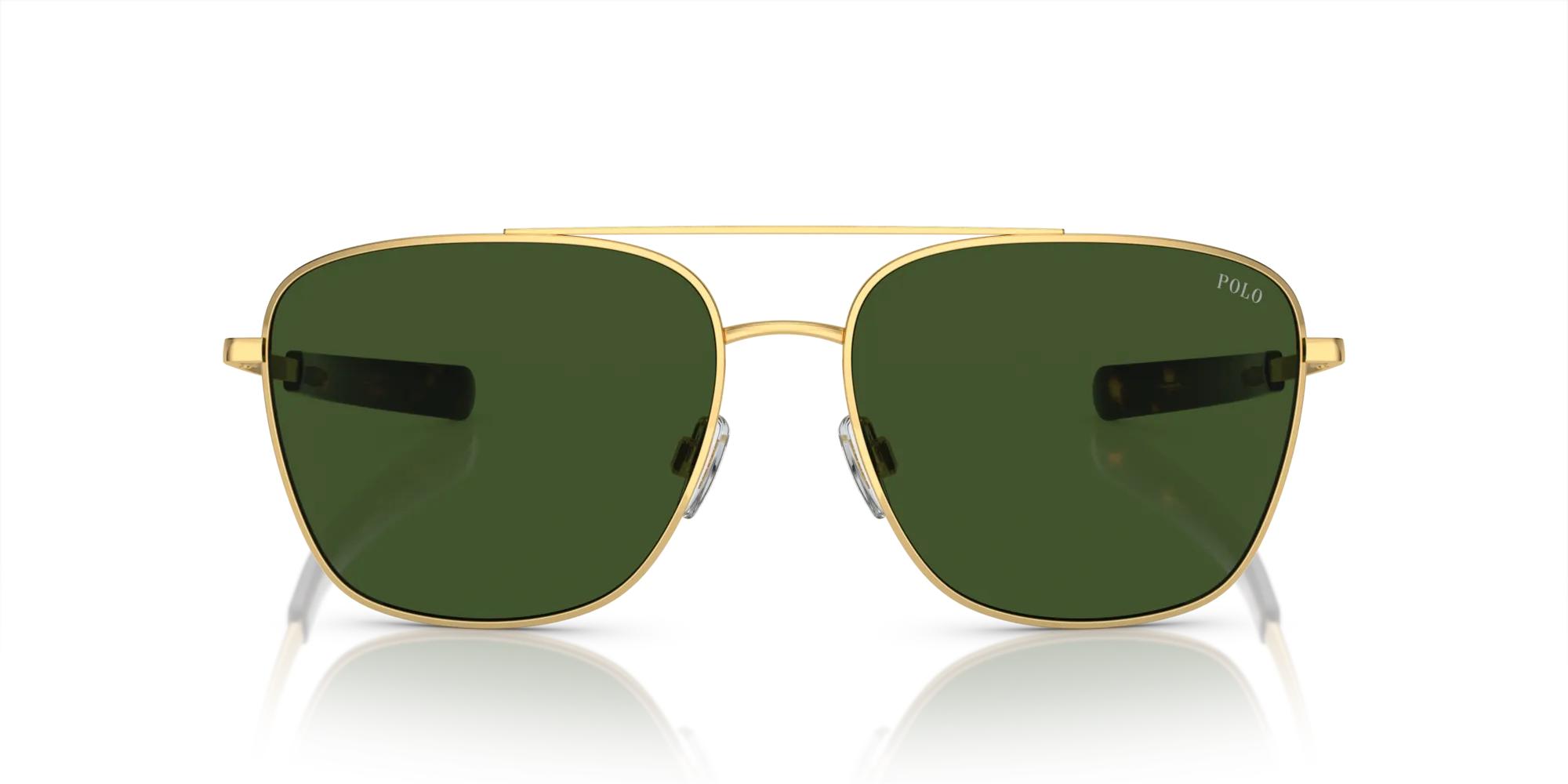 Polo Ralph Lauren PH3147 941171 Occhiali da sole Metallo Oro Verde Pilot Normale - immagine 3