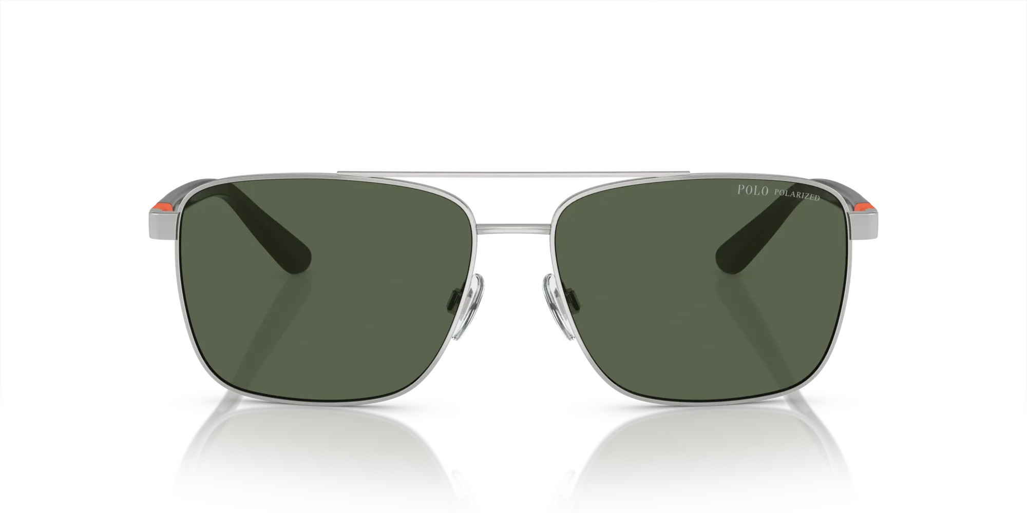 Polo Ralph Lauren PH3137 90019A Occhiali da sole Metallo Argento Verde Squadrata Polarizzata - immagine 3