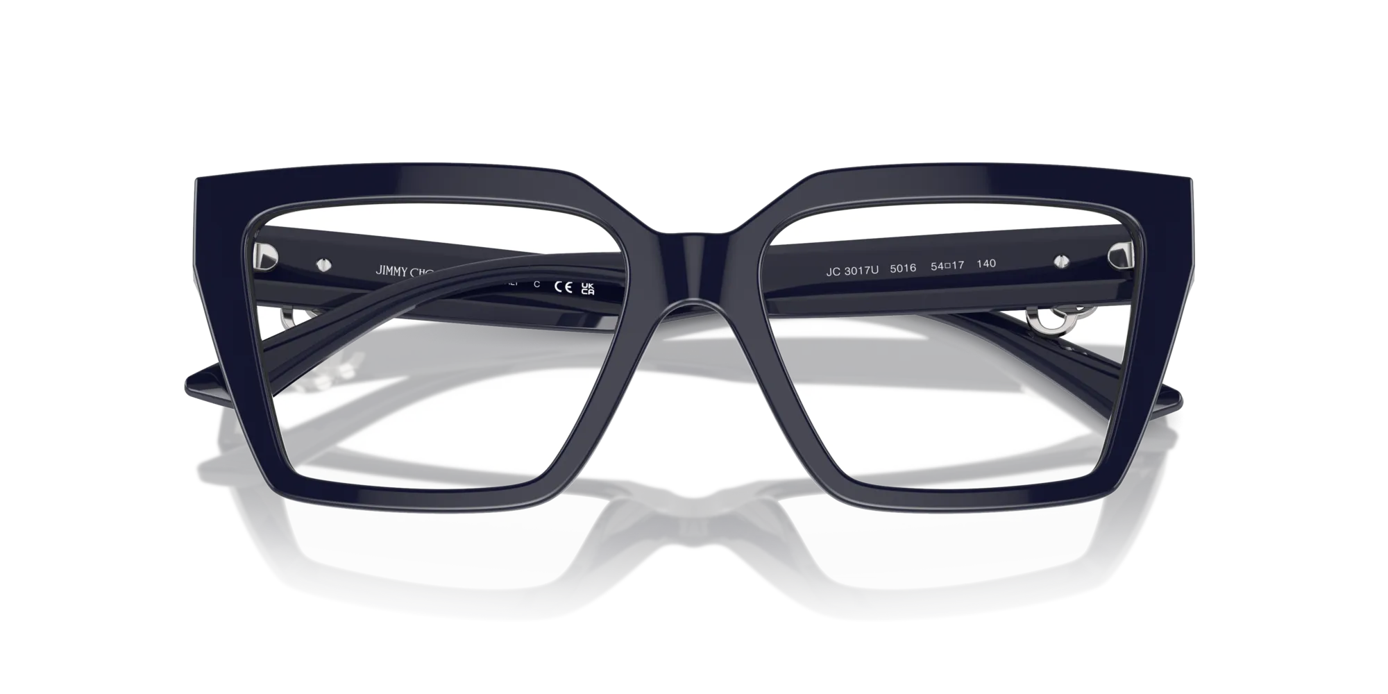 Jimmy Choo JC3017U 5016 Montature da vista Acetato Blu Cat Eye - immagine 2