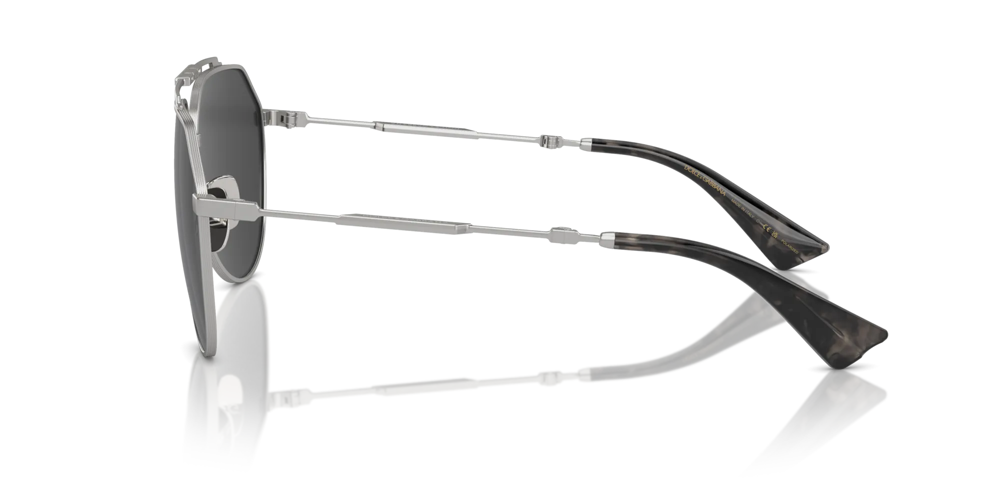 Dolce & Gabbana DG2302 136648 Occhiali da sole Metallo Argento Grigio Pilot Polarizzata - immagine 4