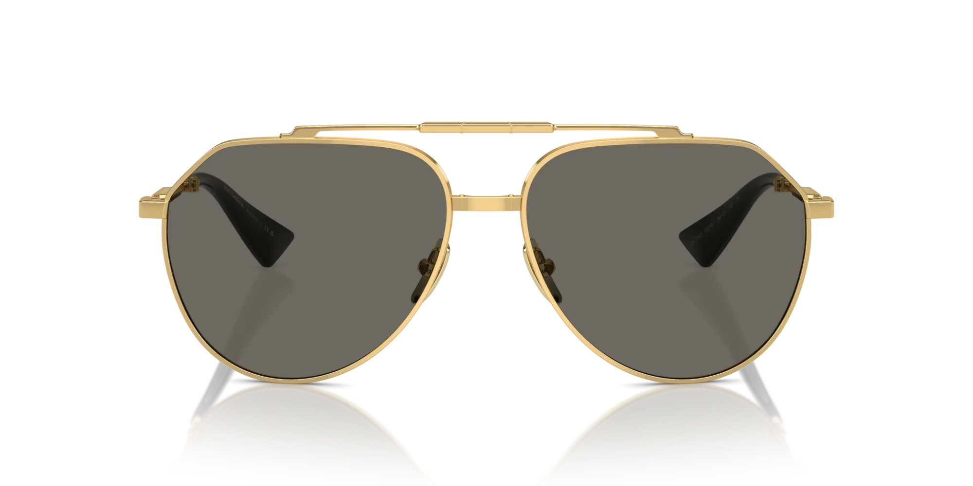 Dolce & Gabbana DG2302 02/R5 Occhiali da sole Metallo Oro Grigio Pilot Normale - immagine 3