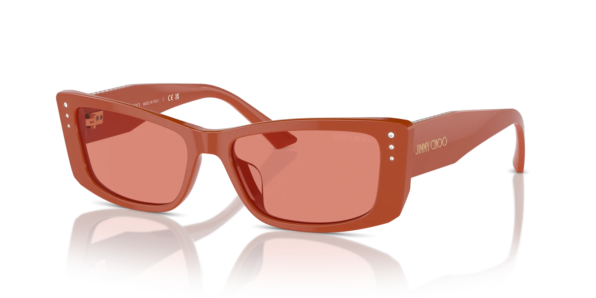 Jimmy Choo JC5002BU 501084 Occhiali da sole Acetato Rosso Rosa Pillow Normale - immagine 4