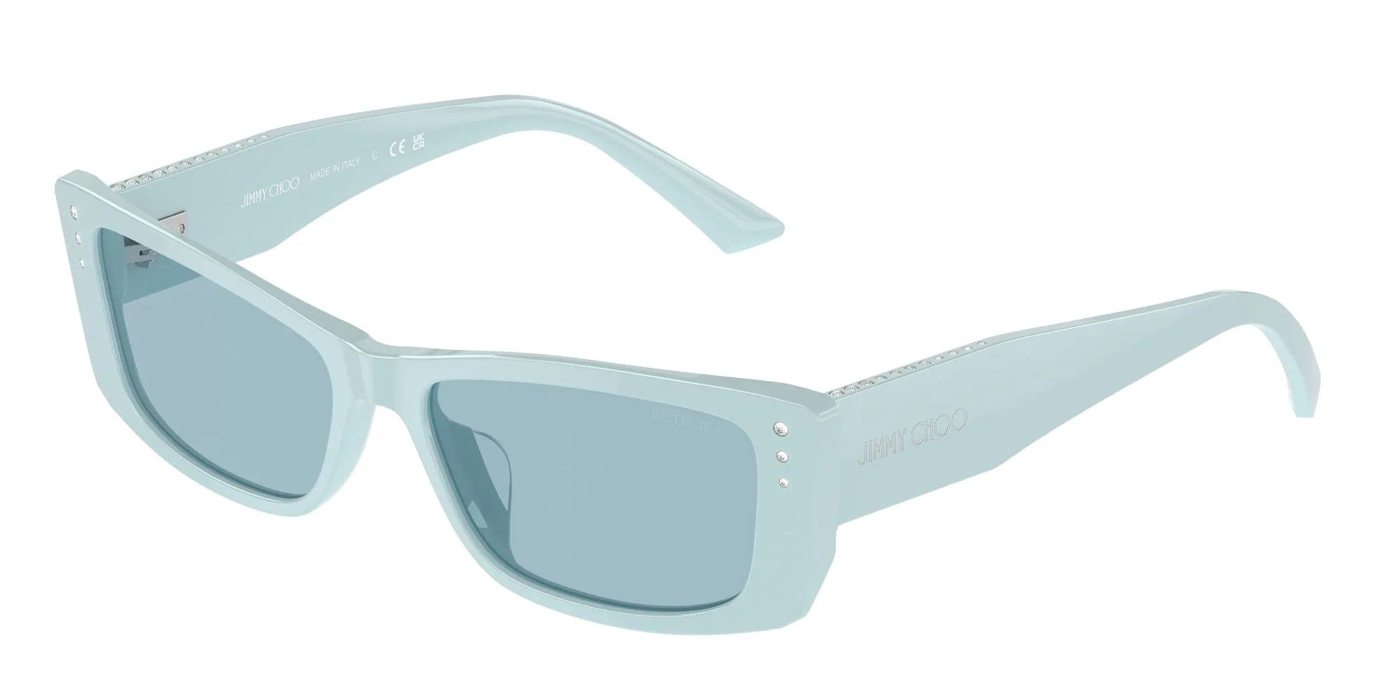 Jimmy Choo JC5002BU 500980 Occhiali da sole Acetato Azzurro Blu Pillow Normale - immagine 1