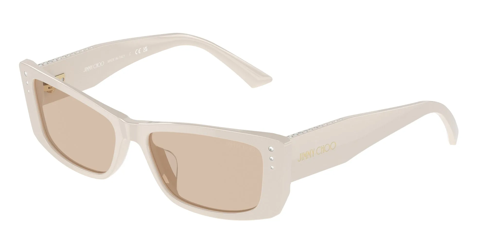 Jimmy Choo JC5002BU 500893 Occhiali da sole Acetato Bianco Marrone Pillow Normale - immagine 1