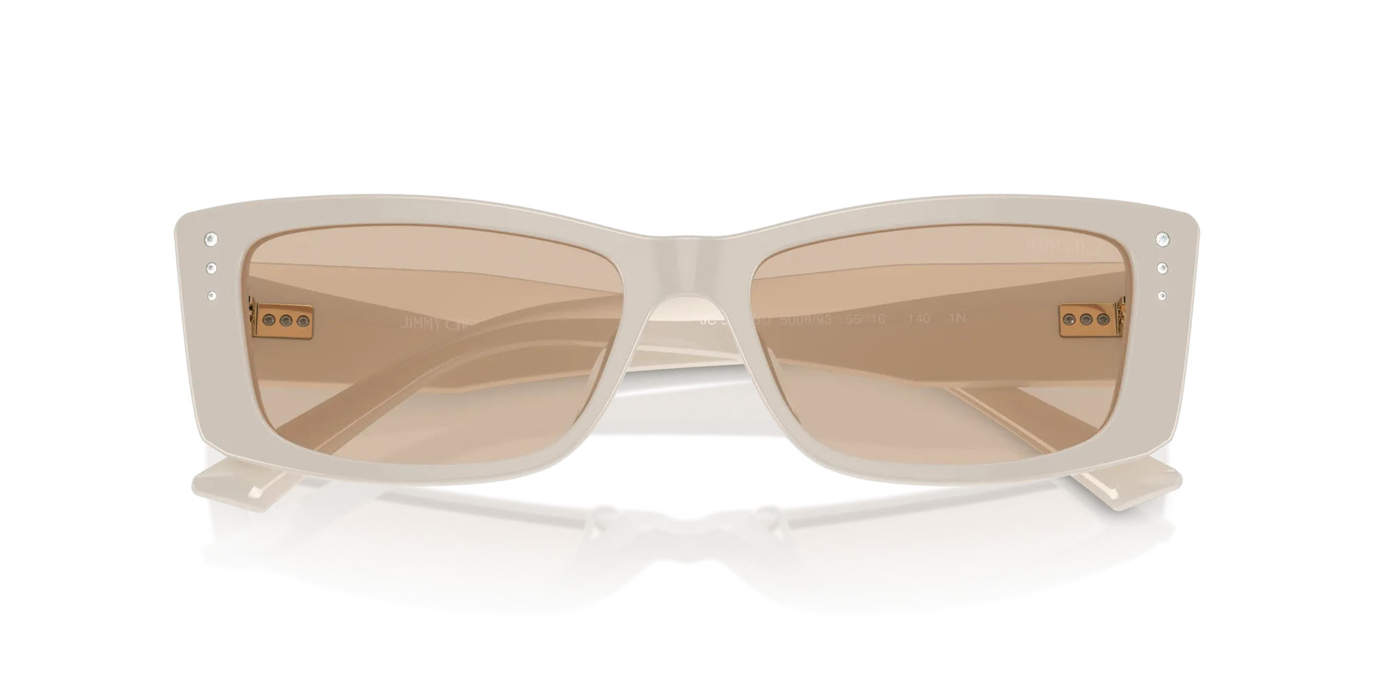 Jimmy Choo JC5002BU 500893 Occhiali da sole Acetato Bianco Marrone Pillow Normale - immagine 2