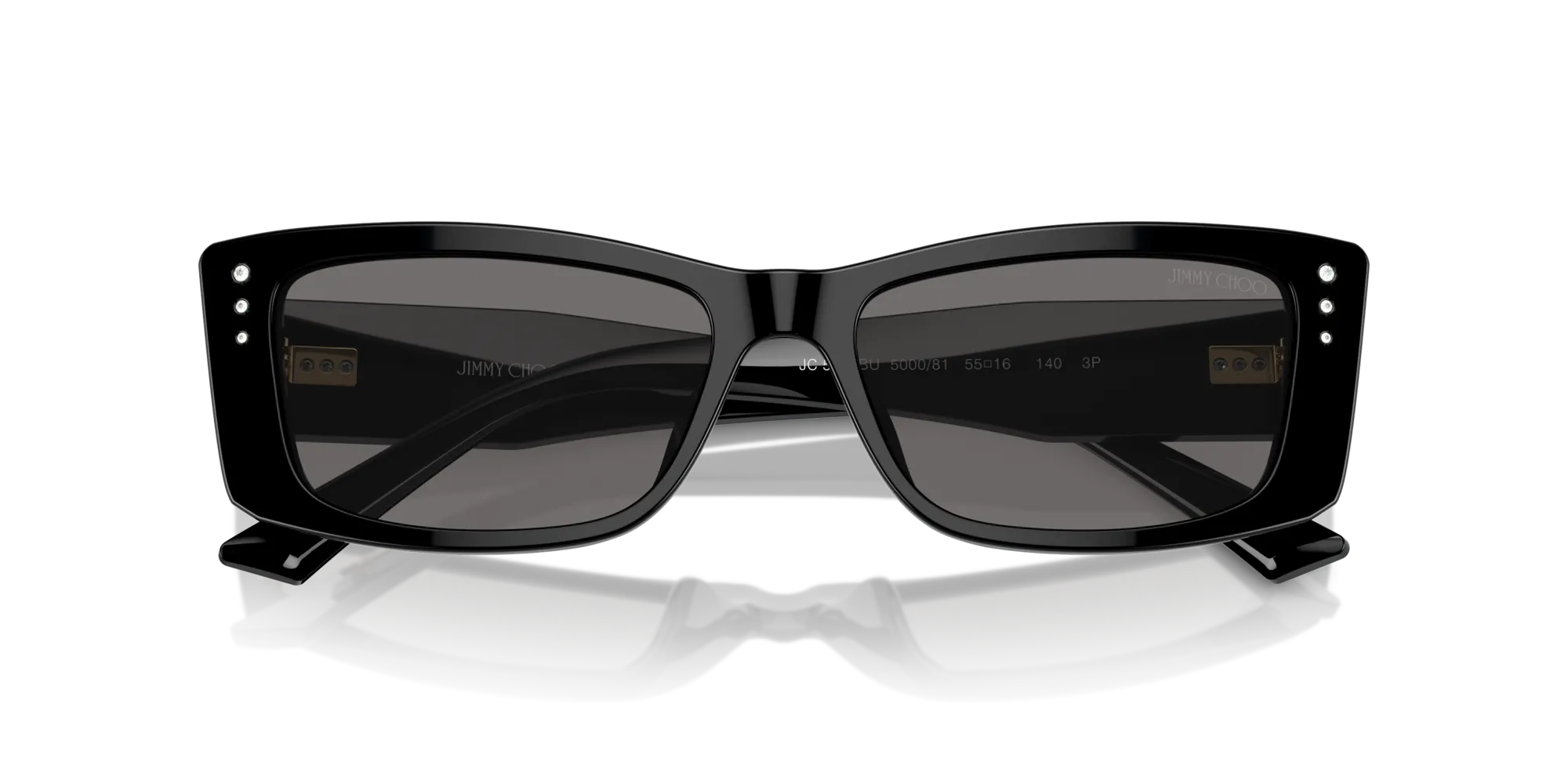 Jimmy Choo JC5002BU 500081 Occhiali da sole Acetato Nero Grigio Pillow Polarizzata - immagine 2