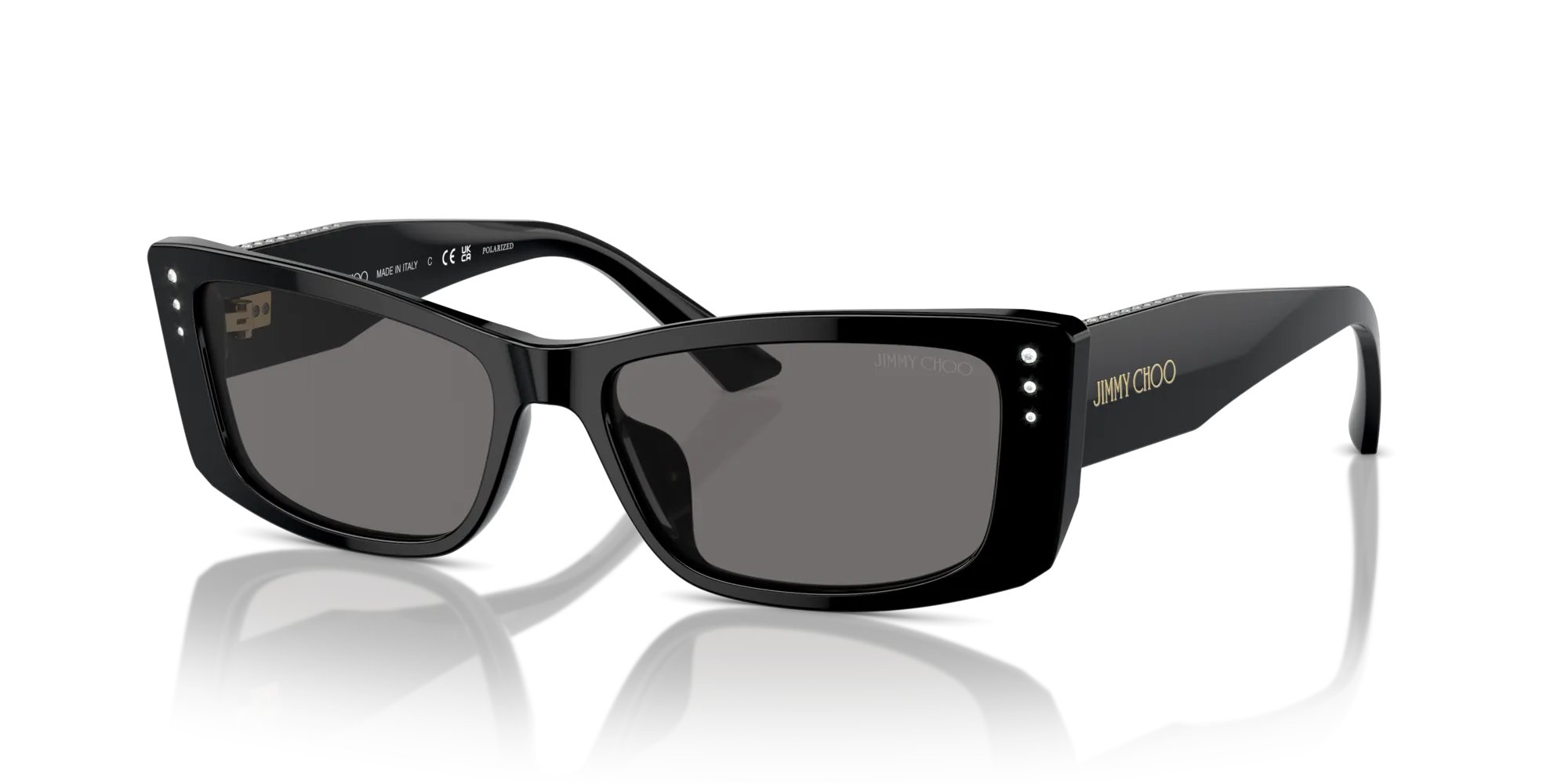 Jimmy Choo JC5002BU 500081 Occhiali da sole Acetato Nero Grigio Pillow Polarizzata - immagine 4