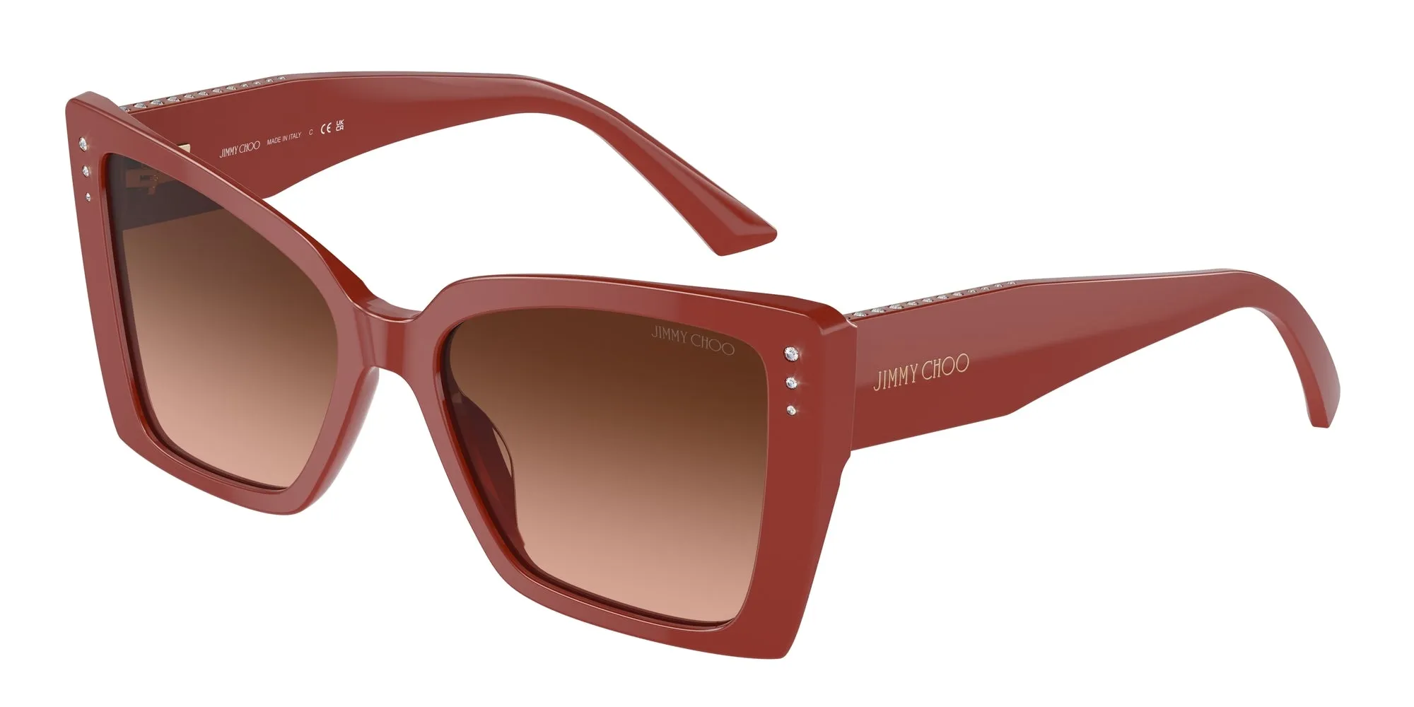 Jimmy Choo JC5001B 50135M Occhiali da sole Acetato Rosso Rosa Farfalla Normale Sfumato - immagine 1