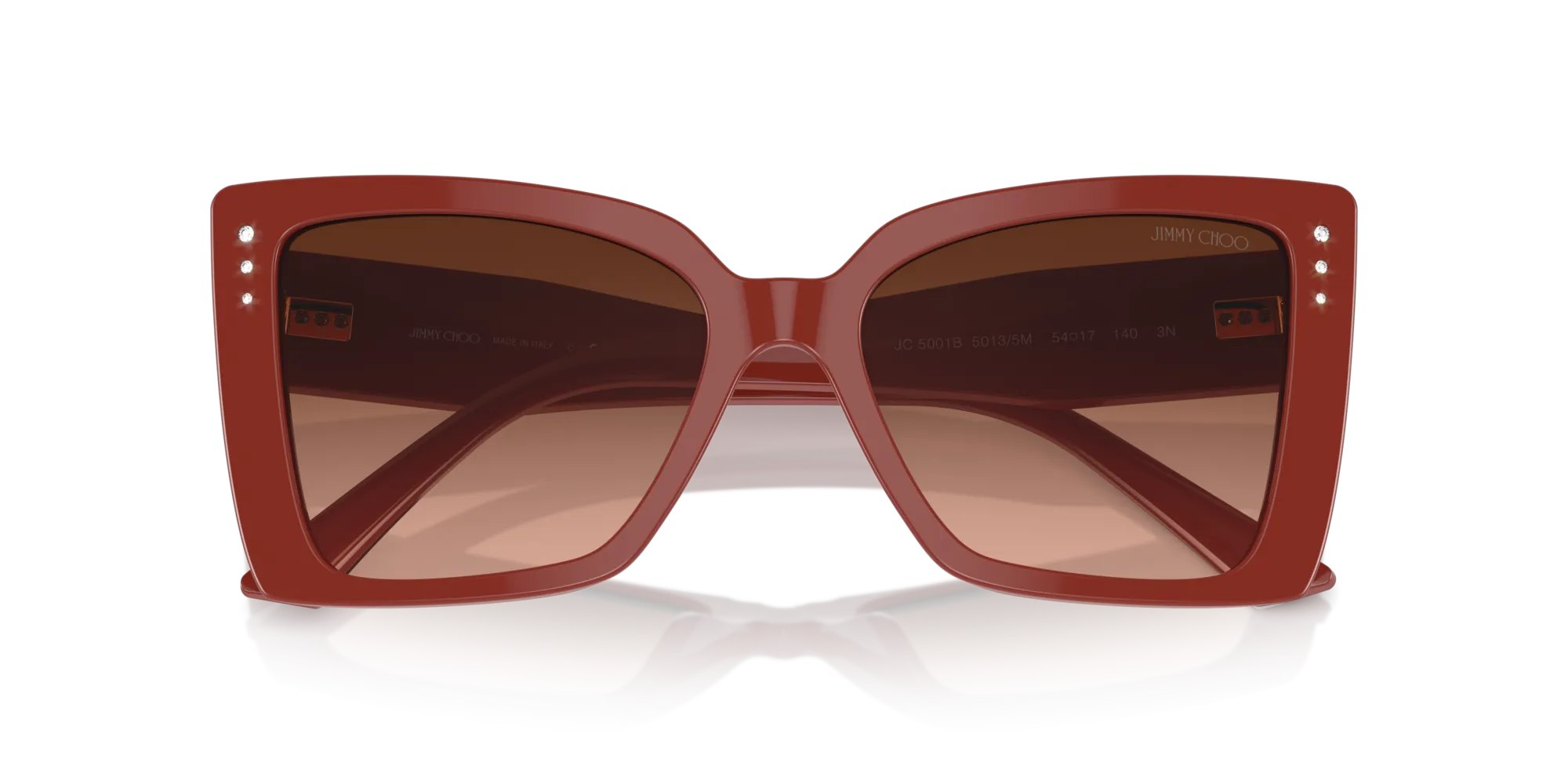 Jimmy Choo JC5001B 50135M Occhiali da sole Acetato Rosso Rosa Farfalla Normale Sfumato - immagine 2