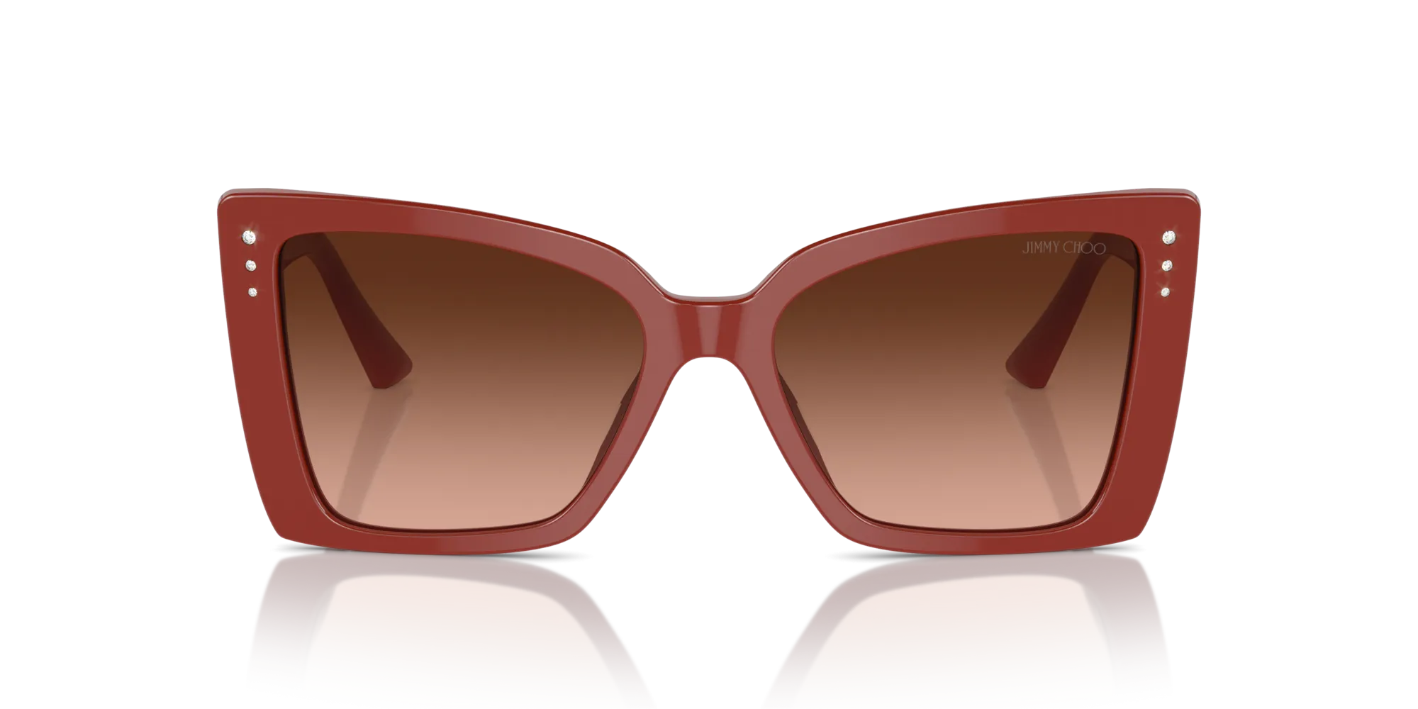 Jimmy Choo JC5001B 50135M Occhiali da sole Acetato Rosso Rosa Farfalla Normale Sfumato - immagine 3