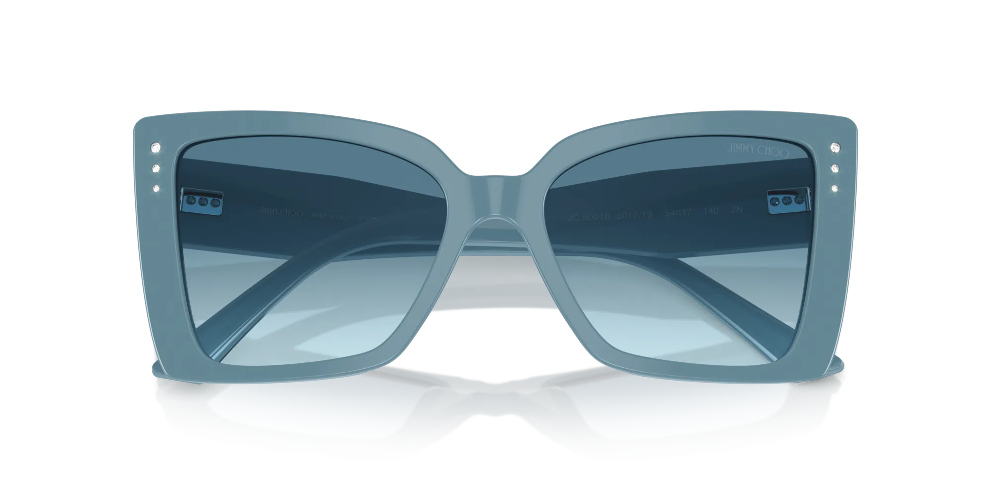 Jimmy Choo JC5001B 501219 Occhiali da sole Acetato Blu Blu Farfalla Normale Sfumato - immagine 2