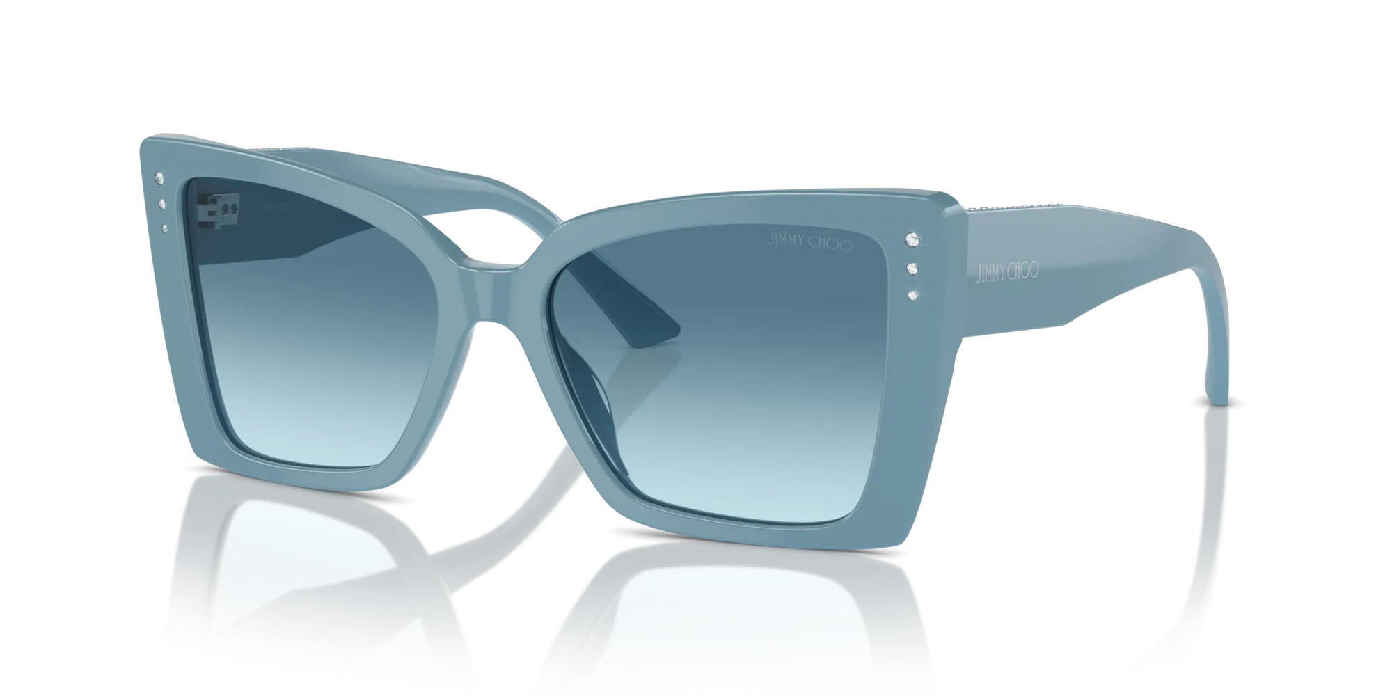 Jimmy Choo JC5001B 501219 Occhiali da sole Acetato Blu Blu Farfalla Normale Sfumato - immagine 4