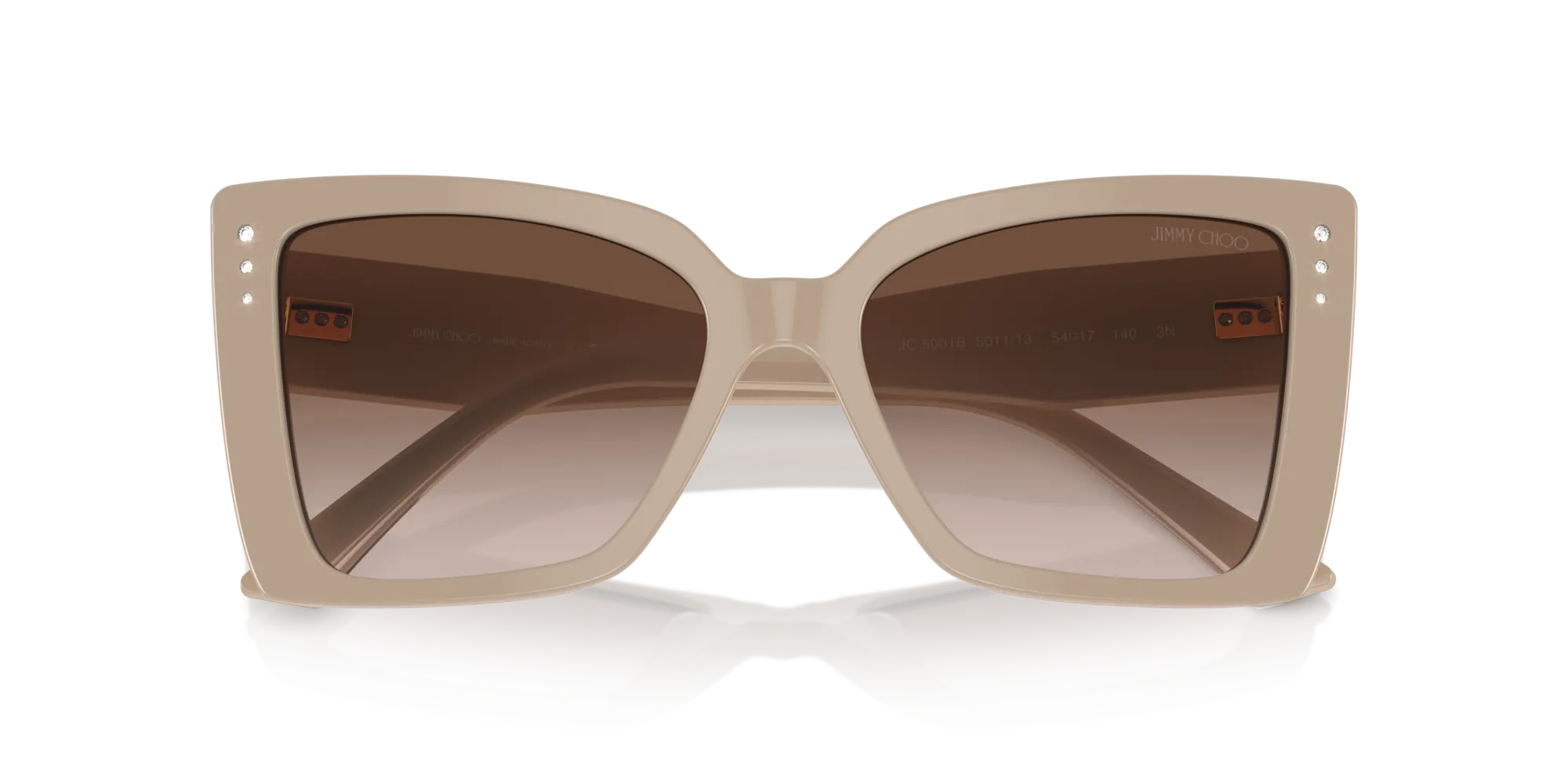 Jimmy Choo JC5001B 501113 Occhiali da sole Acetato Beige Marrone Farfalla Normale Sfumato - immagine 2