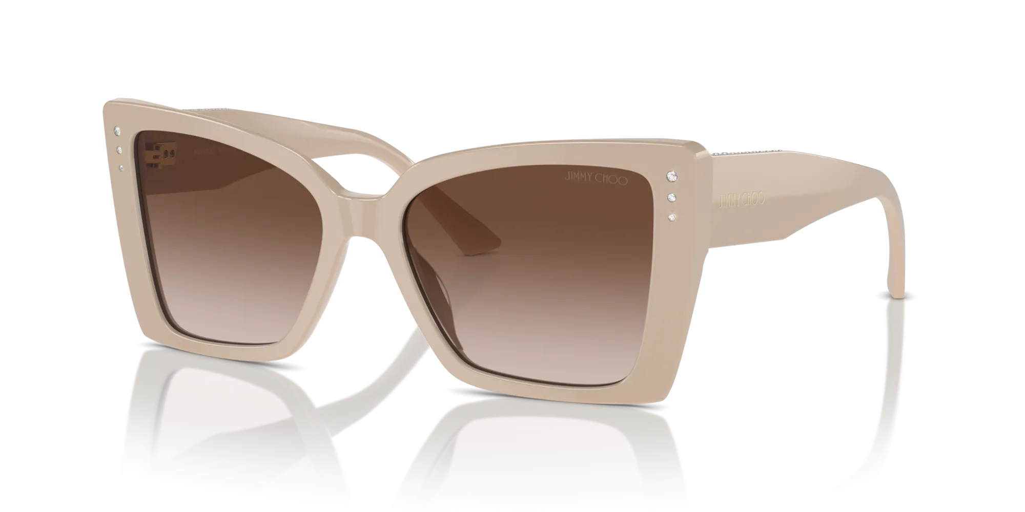 Jimmy Choo JC5001B 501113 Occhiali da sole Acetato Beige Marrone Farfalla Normale Sfumato - immagine 4