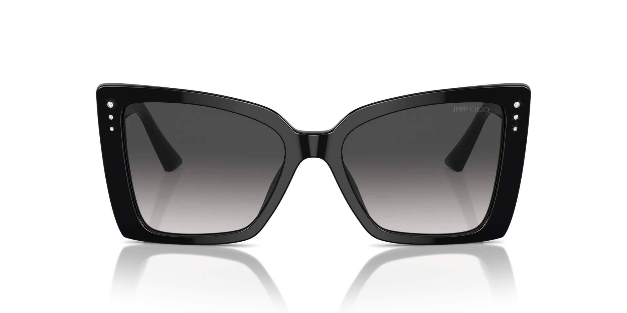 Jimmy Choo JC5001B 50008G Occhiali da sole Acetato Nero Grigio Farfalla Normale Sfumato - immagine 3