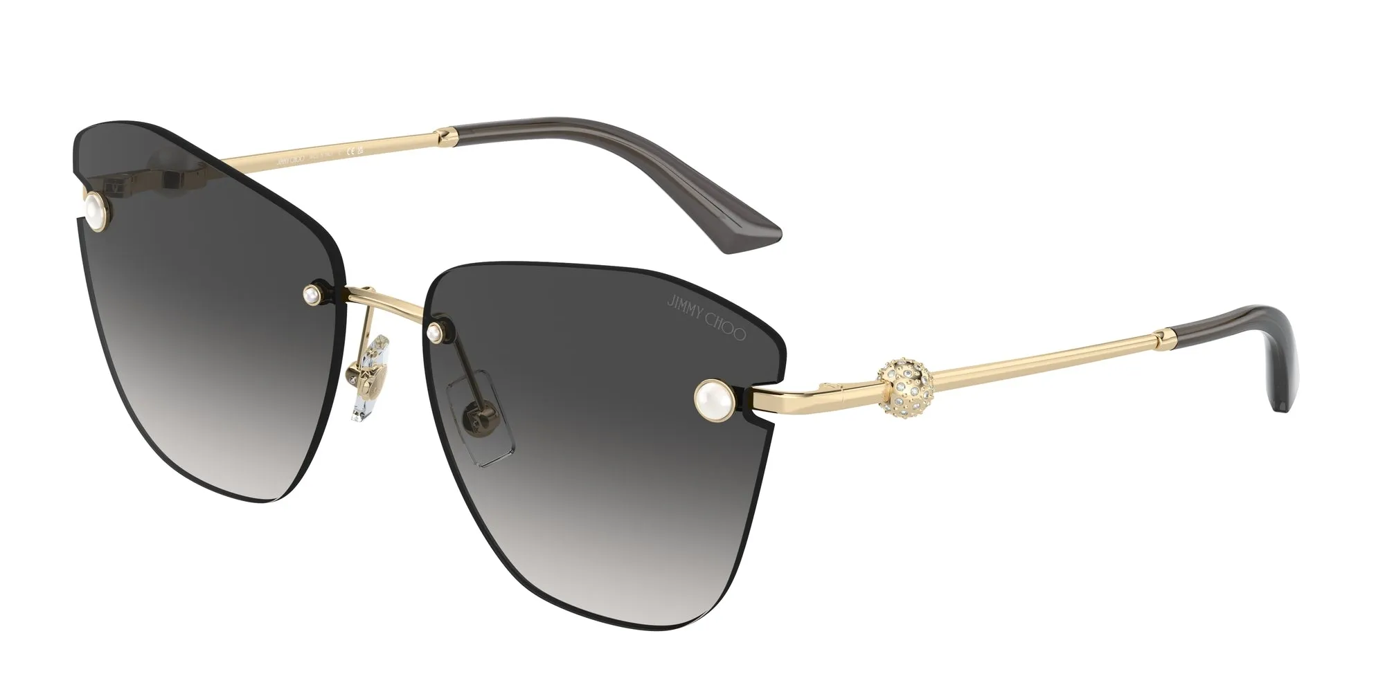 Jimmy Choo JC4004HB 30068G Occhiali da sole Metallo Oro Grigio Farfalla Normale Sfumato - immagine 1