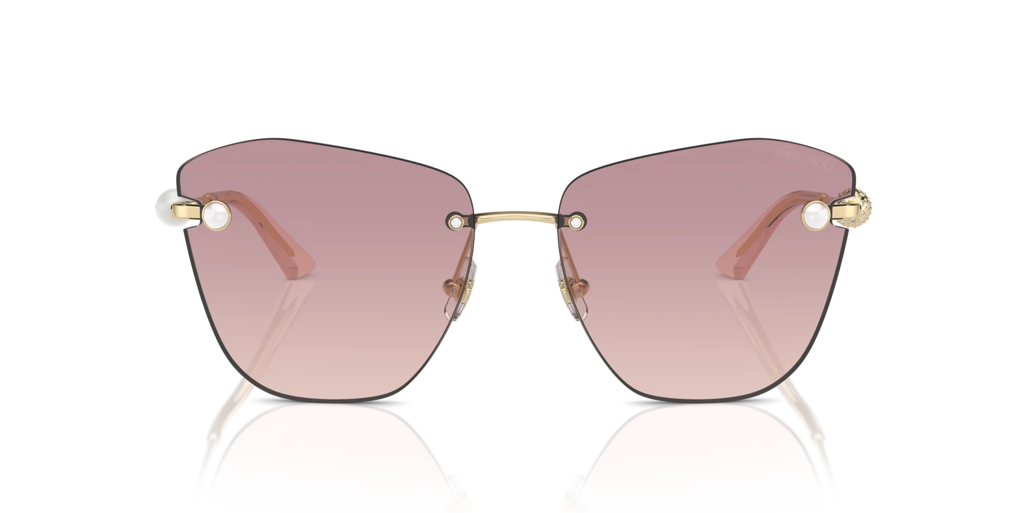 Jimmy Choo JC4004HB 300668 Occhiali da sole Metallo Oro Marrone Farfalla Normale Sfumato - immagine 3