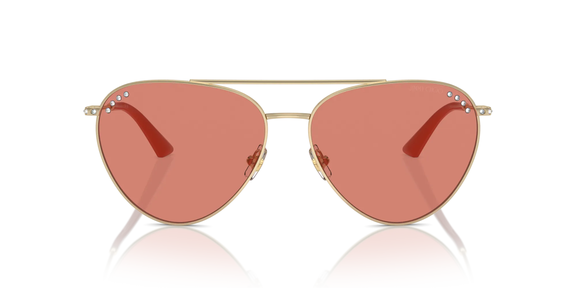 Jimmy Choo JC4002B 300684 Occhiali da sole Acciaio Oro Rosa Pilot Normale - immagine 3