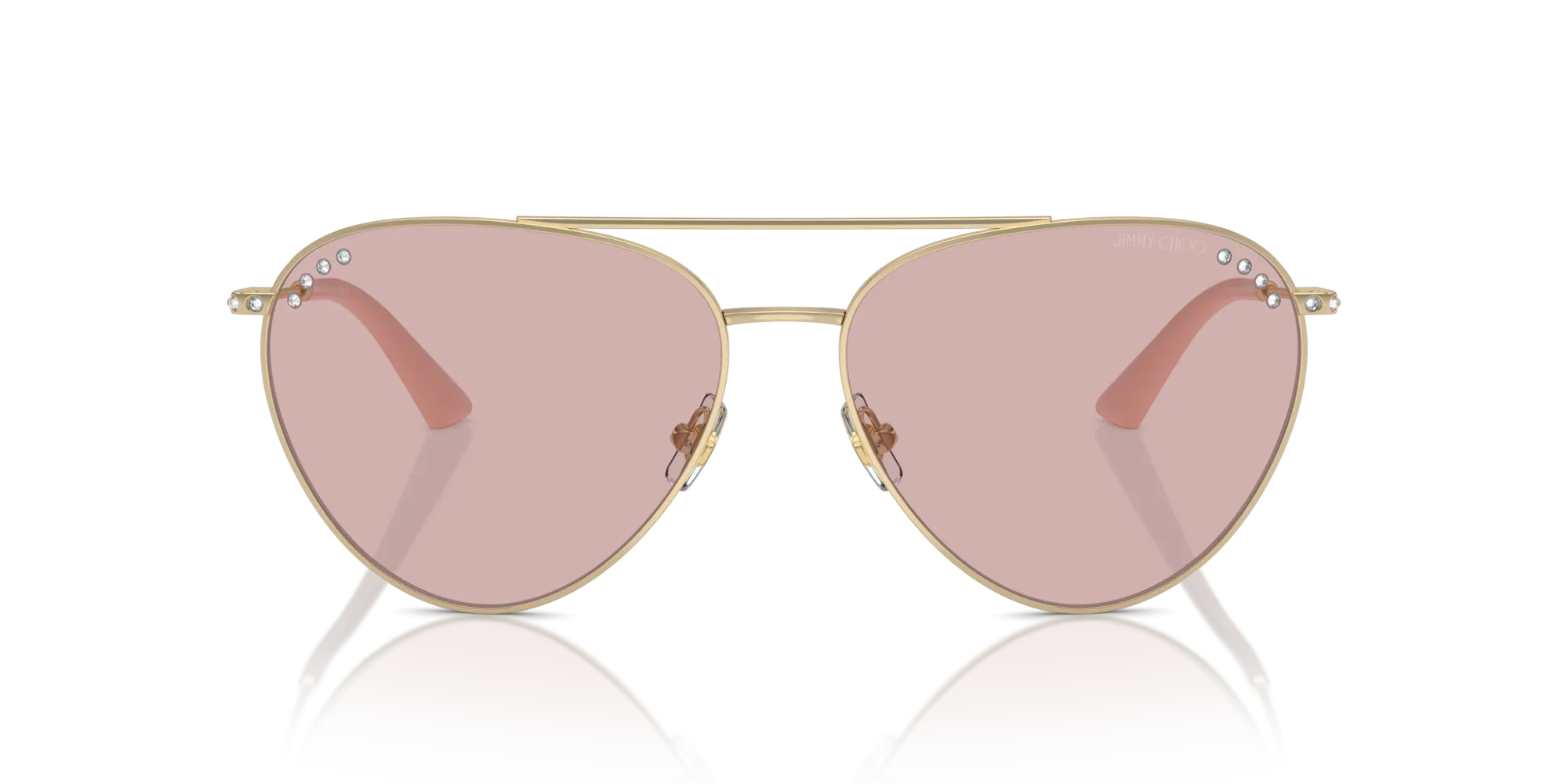 Jimmy Choo JC4002B 3006/5 Occhiali da sole Acciaio Oro Rosa Pilot Normale - immagine 3