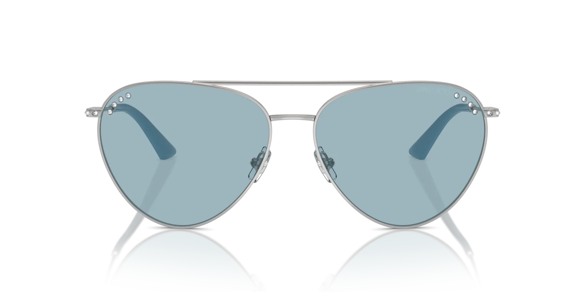 Jimmy Choo JC4002B 300280 Occhiali da sole Acciaio Argento Blu Pilot Normale - immagine 3