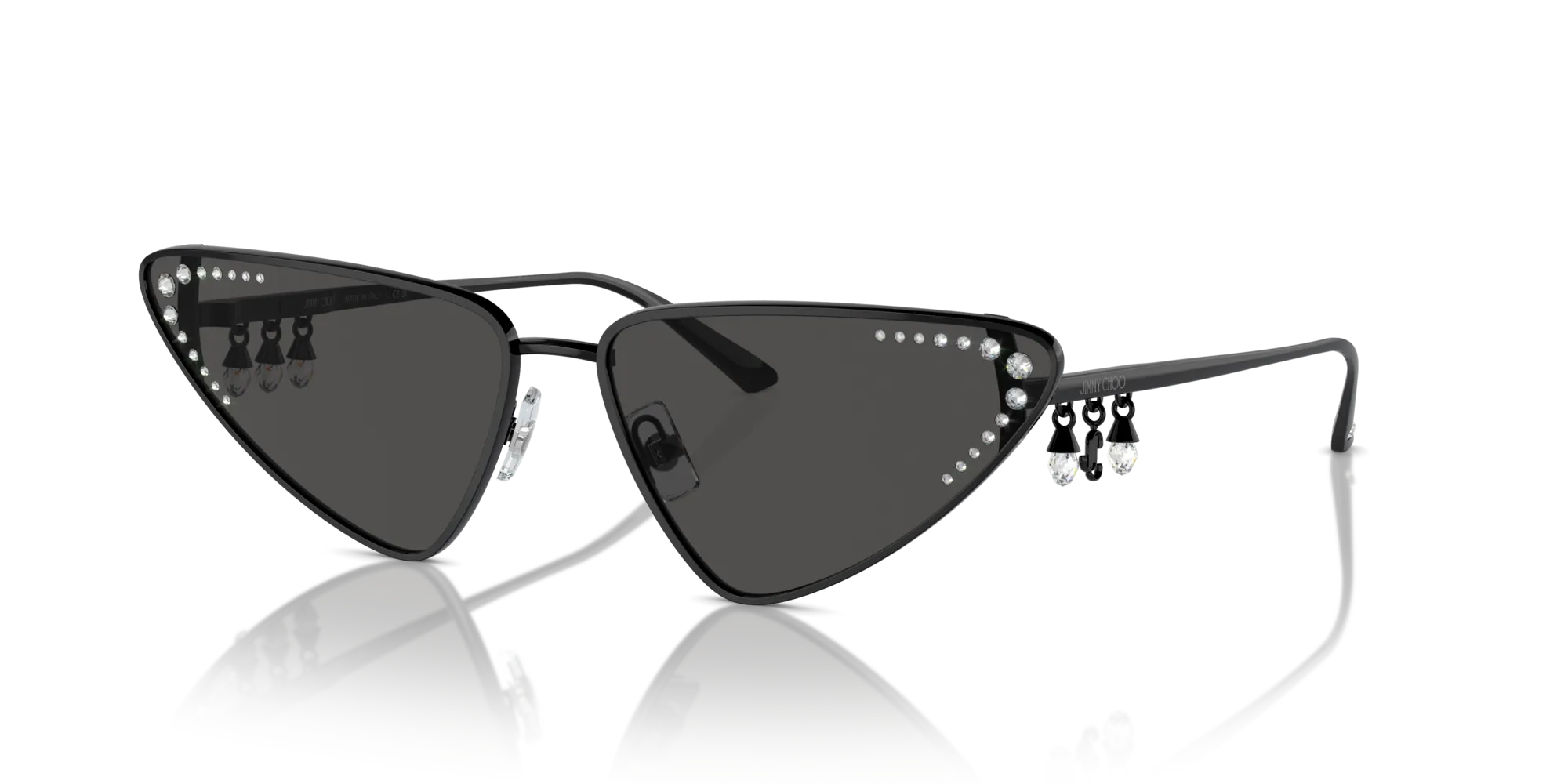 Jimmy Choo JC4001B 300087 Occhiali da sole Metallo Nero Grigio Cat Eye Normale - immagine 4