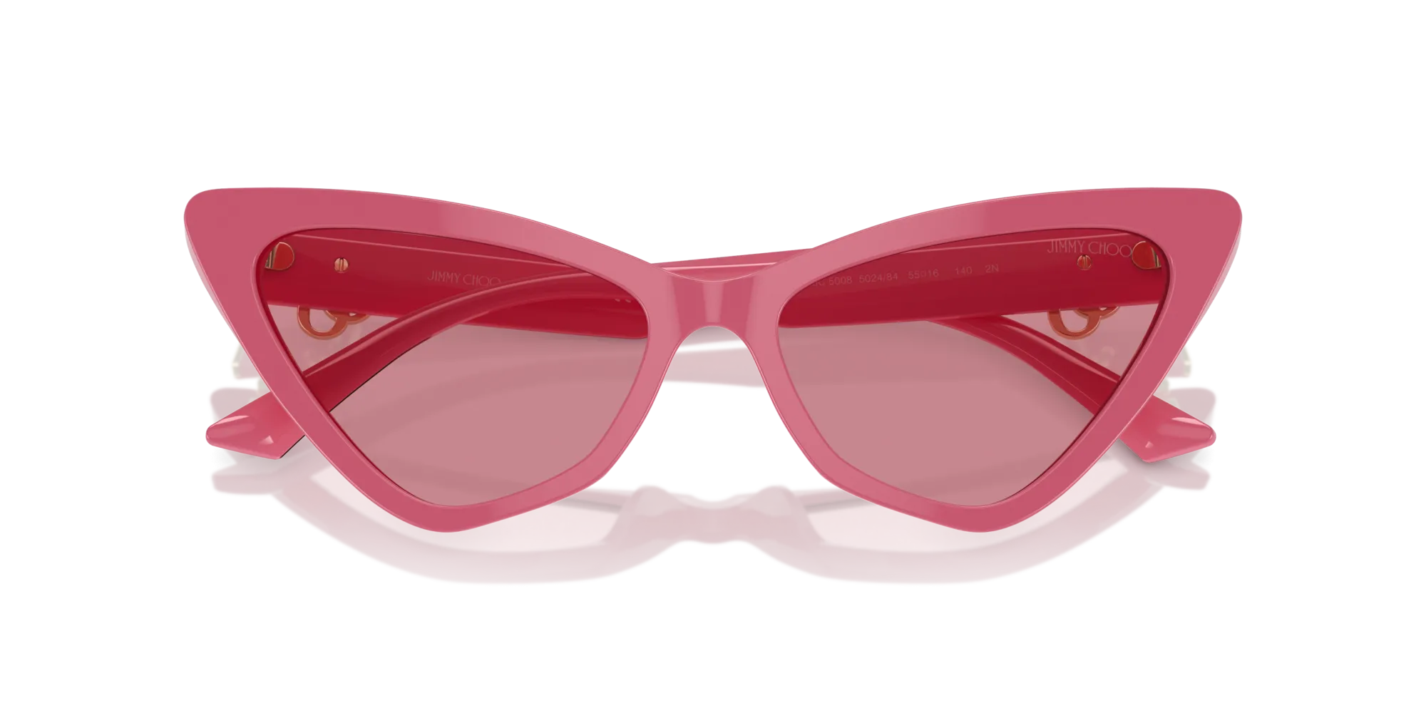 Jimmy Choo JC5008 502484 Occhiali da sole Acetato Rosa Rosa Cat Eye Normale - immagine 2
