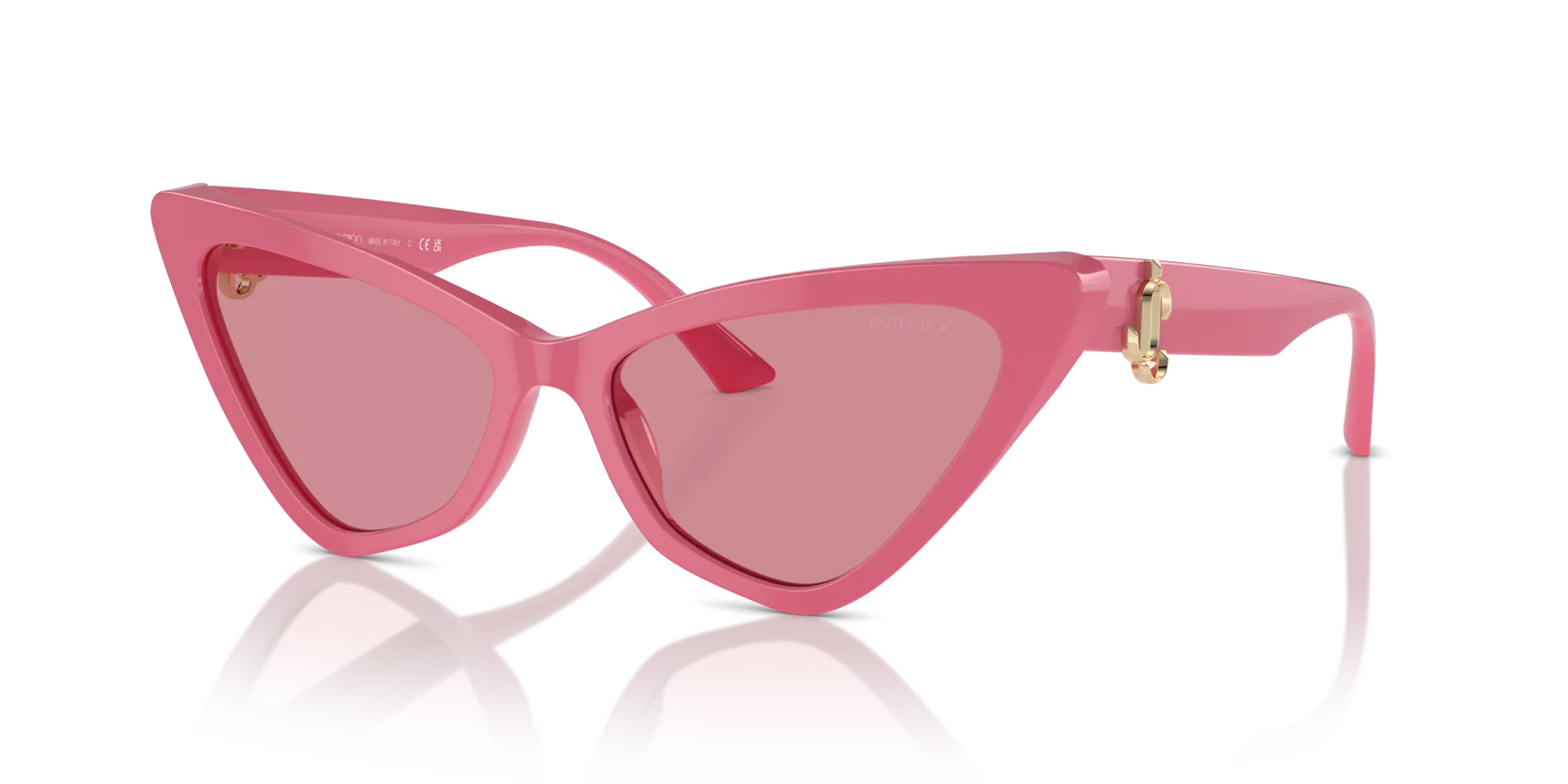 Jimmy Choo JC5008 502484 Occhiali da sole Acetato Rosa Rosa Cat Eye Normale - immagine 4
