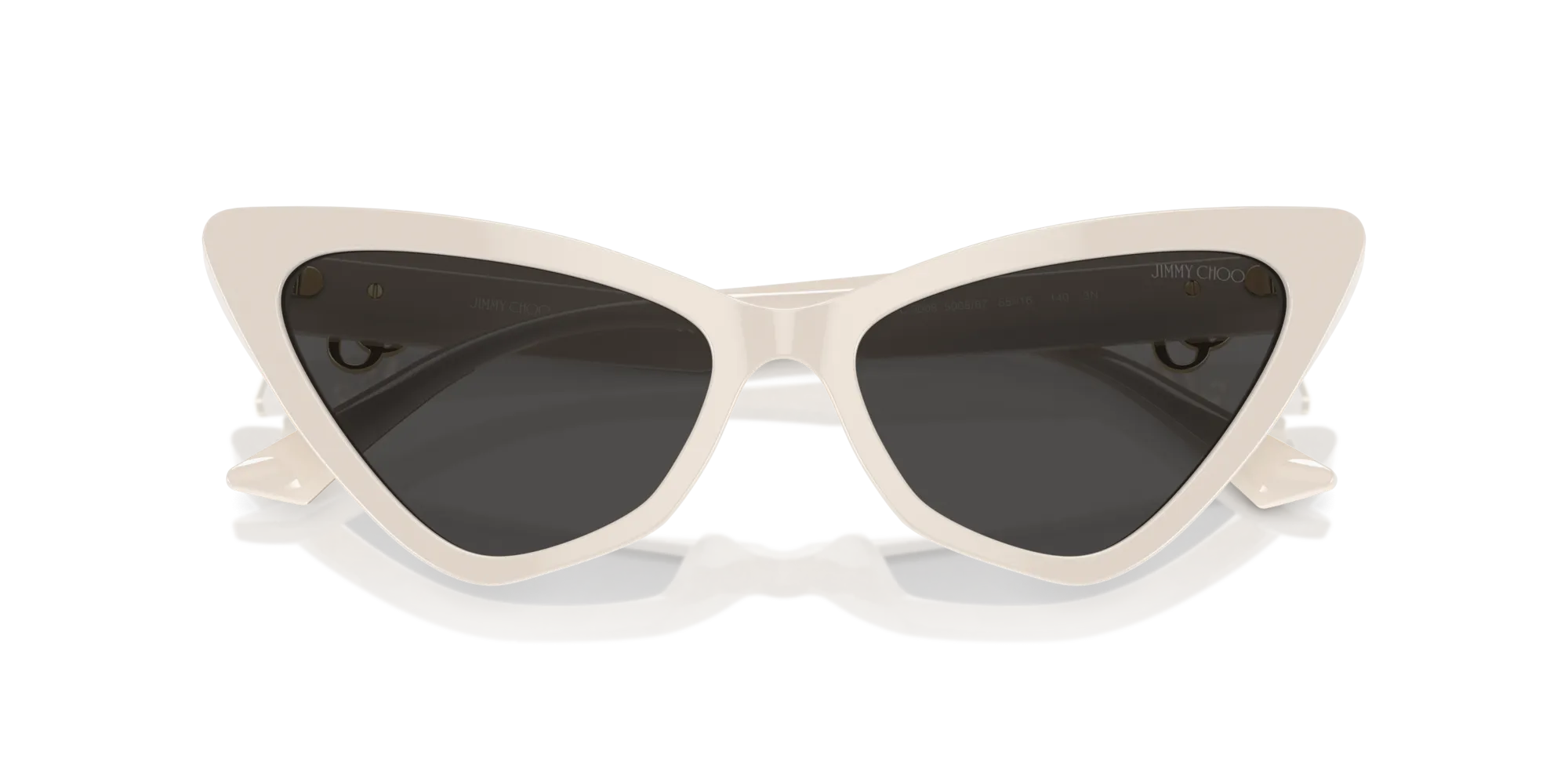 Jimmy Choo JC5008 500887 Occhiali da sole Acetato Bianco Grigio Cat Eye Normale - immagine 2