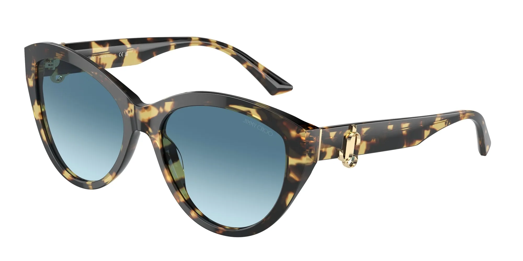 Jimmy Choo JC5007 500419 Occhiali da sole Acetato Havana Blu Pantos Normale Sfumato - immagine 1