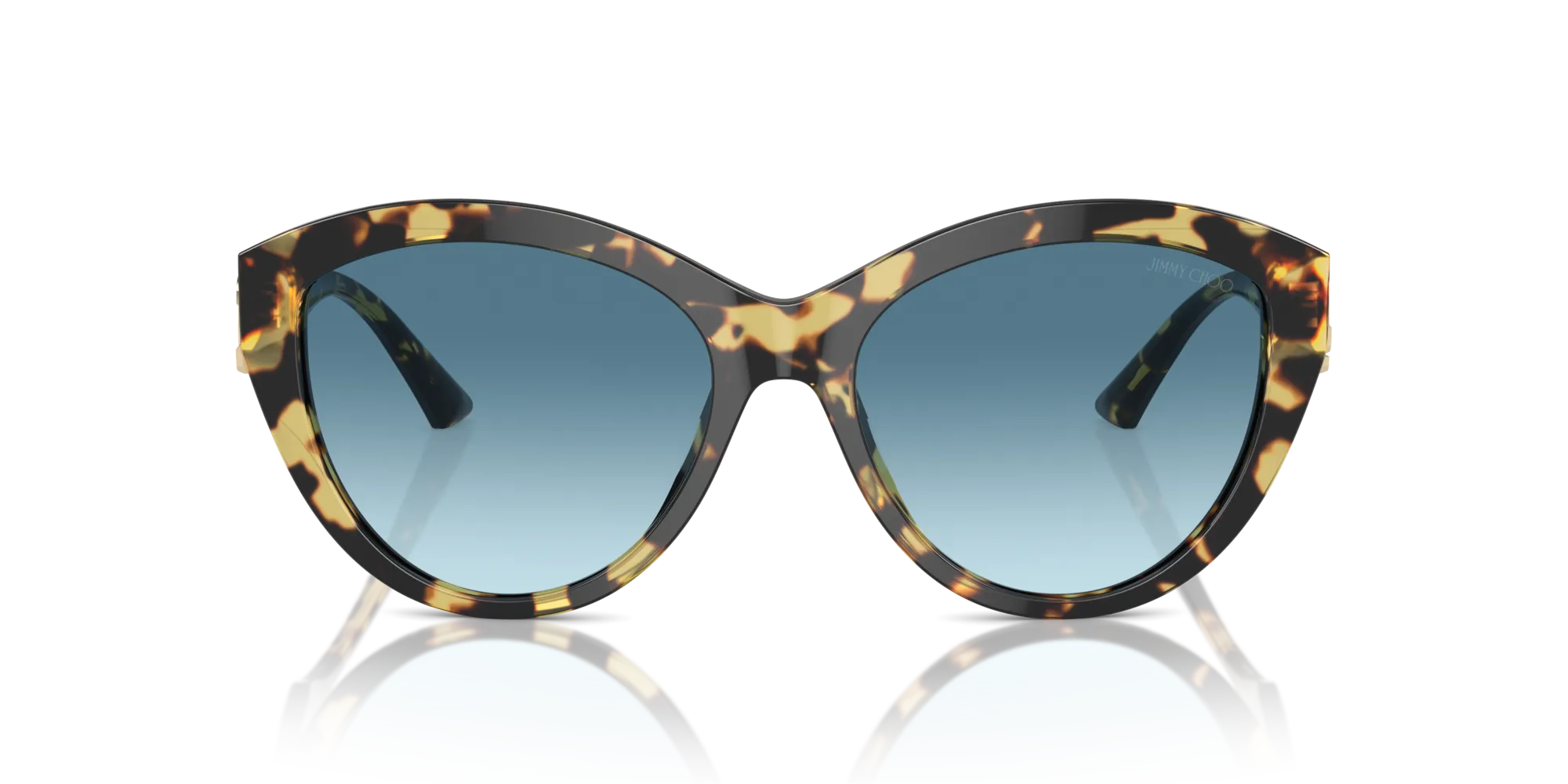 Jimmy Choo JC5007 500419 Occhiali da sole Acetato Havana Blu Pantos Normale Sfumato - immagine 3