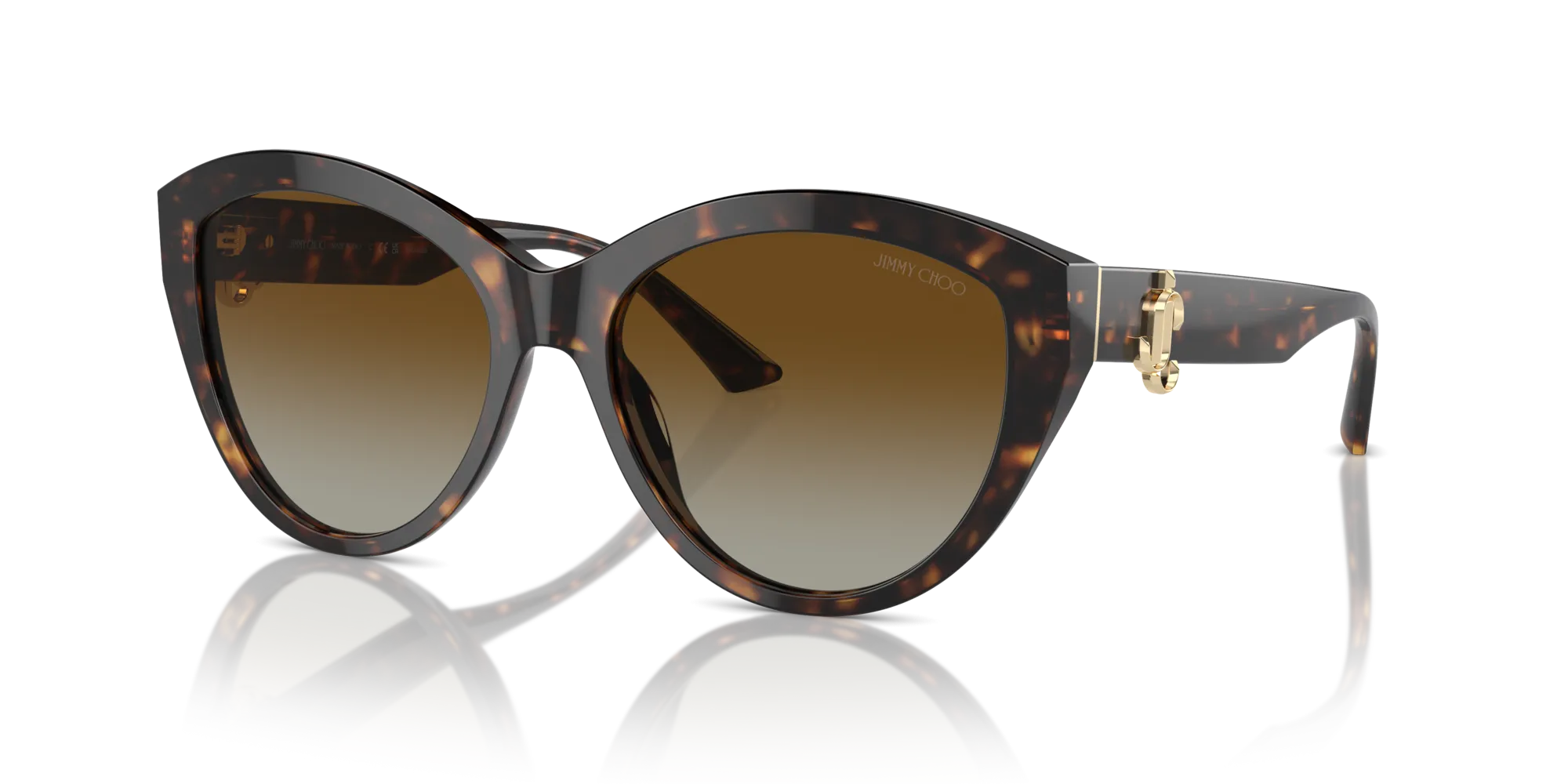 Jimmy Choo JC5007 5002T5 Occhiali da sole Acetato Havana Marrone Pantos Polarizzata Sfumato - immagine 4
