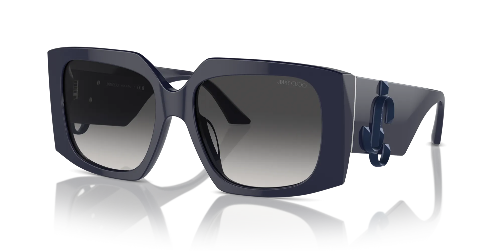 Jimmy Choo JC5006U 50168G Occhiali da sole Acetato Blu Grigio Farfalla Normale Sfumato - immagine 4