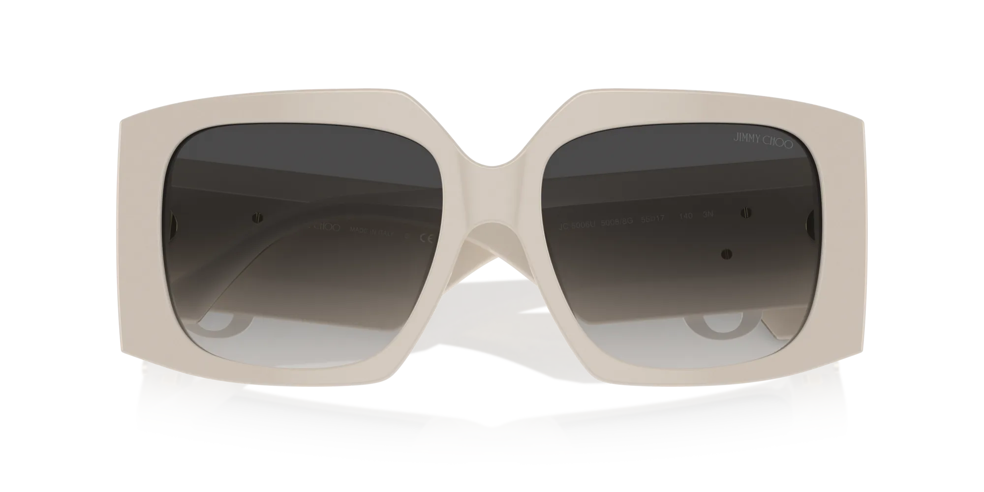 Jimmy Choo JC5006U 50088G Occhiali da sole Acetato Bianco Grigio Farfalla Normale Sfumato - immagine 2