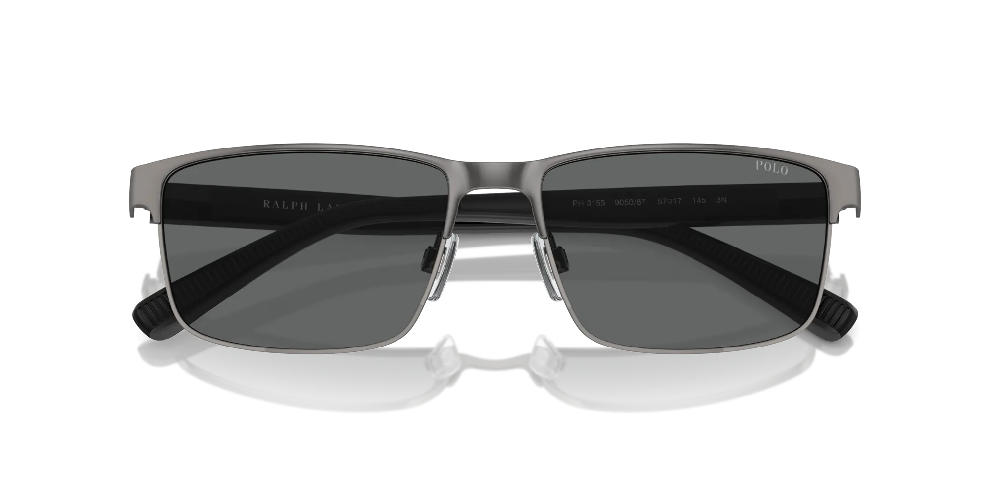 Polo Ralph Lauren PH3155 905087 Occhiali da sole Metallo Grigio Grigio Squadrata Normale - immagine 2
