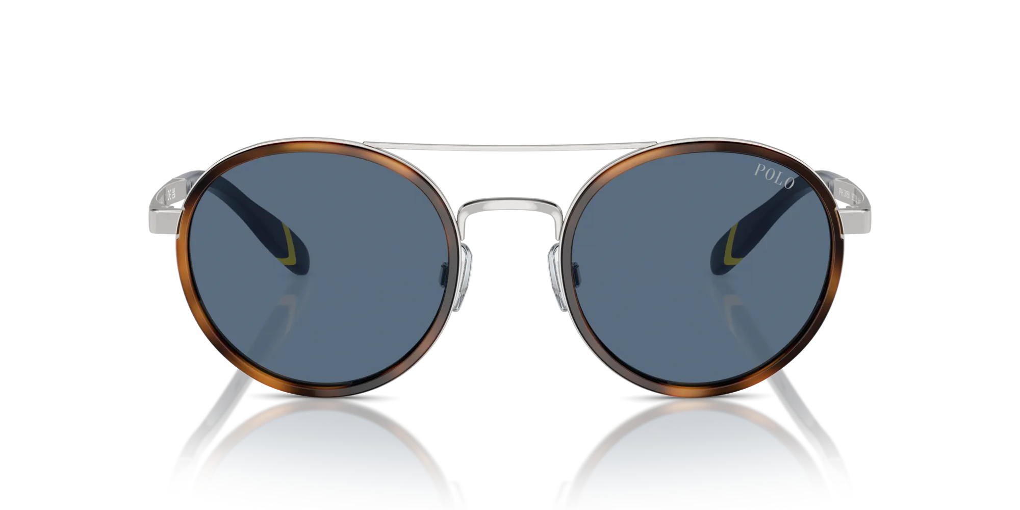 Polo Ralph Lauren PH3150 922280 Occhiali da sole Metallo Marrone Blu Rotonda Normale - immagine 3