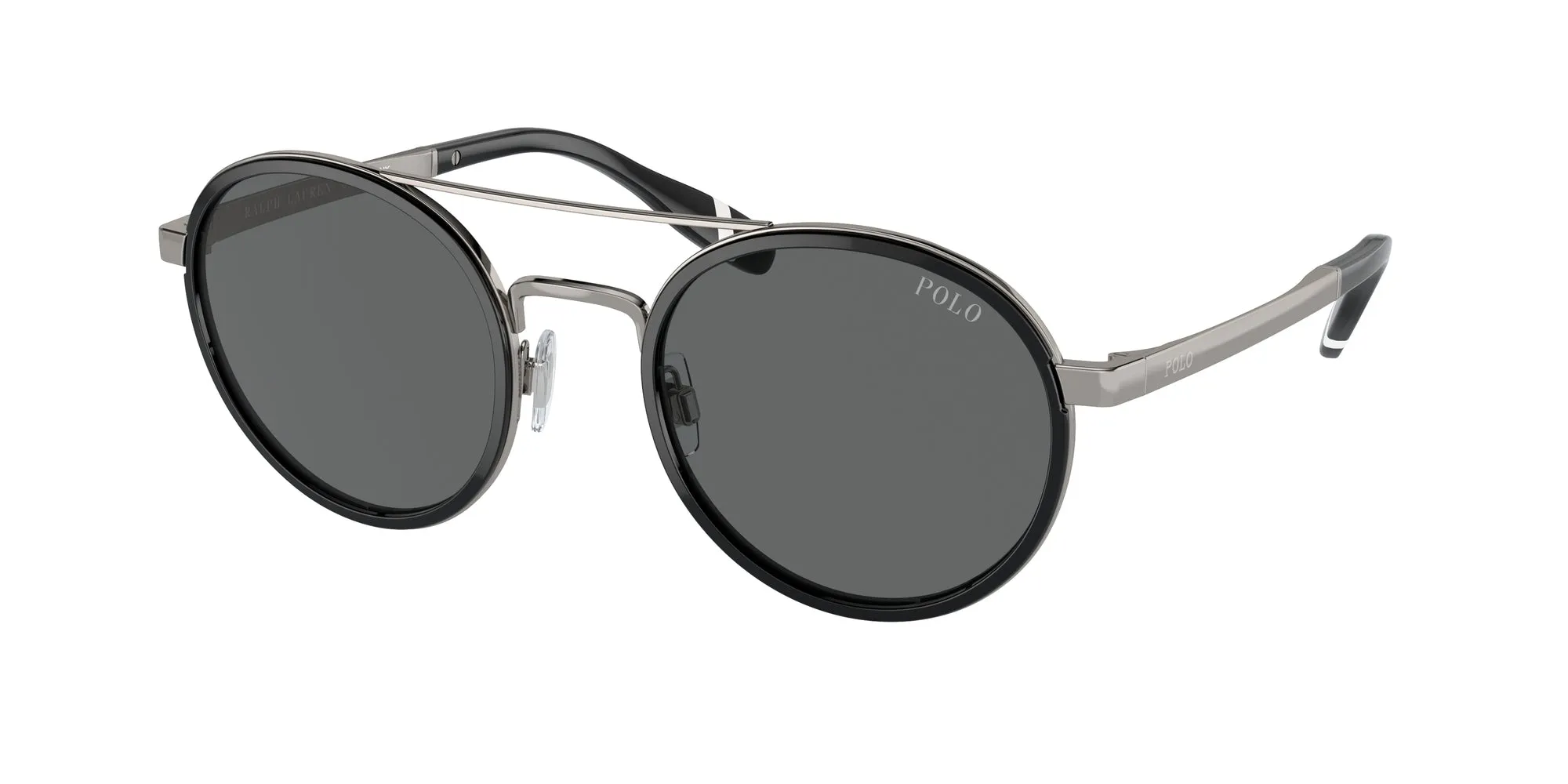 Polo Ralph Lauren PH3150 921687 Occhiali da sole Metallo Nero Grigio Rotonda Normale - immagine 1