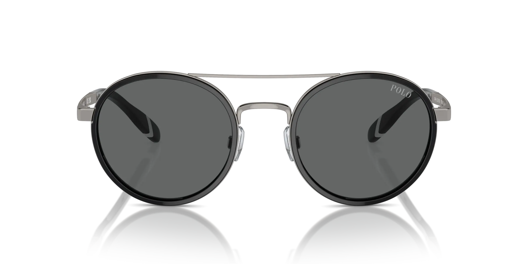 Polo Ralph Lauren PH3150 921687 Occhiali da sole Metallo Nero Grigio Rotonda Normale - immagine 3