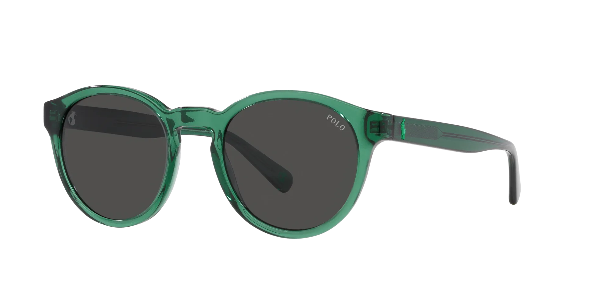 Polo Ralph Lauren PH4192 608487 Occhiali da sole Acetato Verde Grigio Rotonda Normale - immagine 3