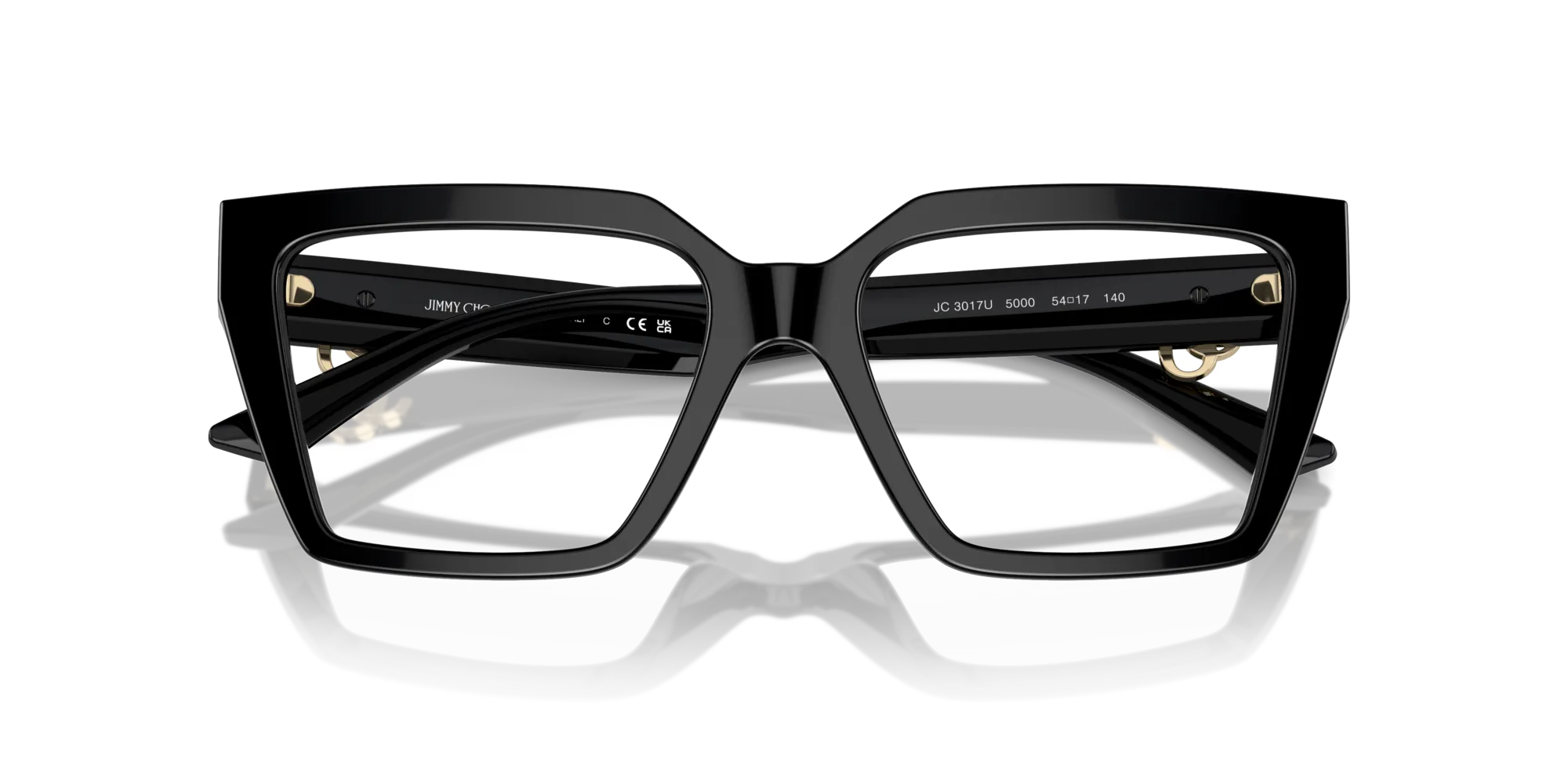 Jimmy Choo JC3017U 5000 Montature da vista Acetato Nero Cat Eye - immagine 2