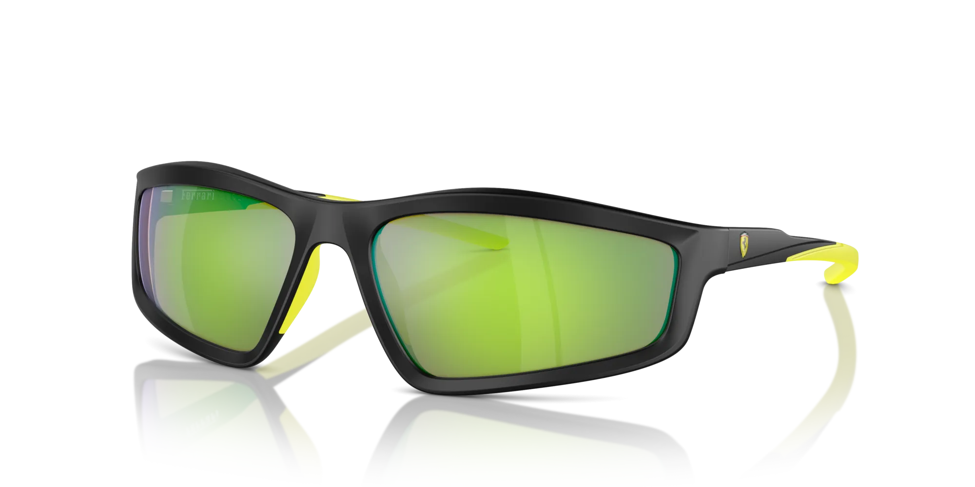 Ferrari Scuderia FZ6007U 504/8N Occhiali da sole Iniettato Nero Verde Geometrica Normale Specchiato - immagine 4