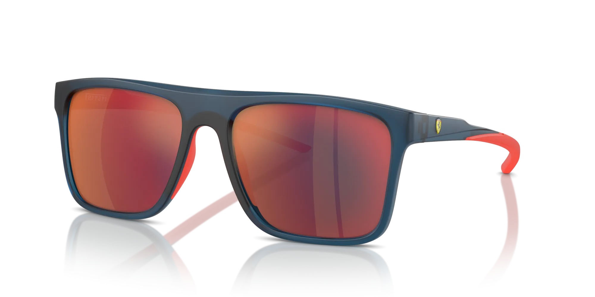 Ferrari Scuderia FZ6006 506/6P Occhiali da sole Iniettato Blu Rosso Squadrata Normale Specchiato - immagine 4